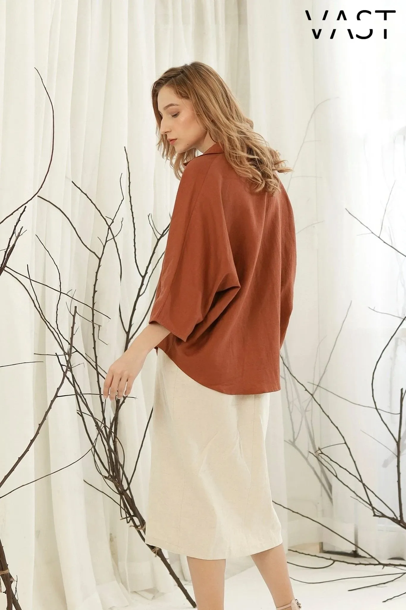 Alessia Linen Midi Skirt