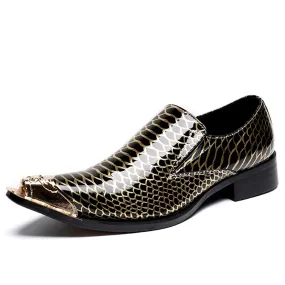 Animal Pattern Steel Toe Low Top Formal Shoes