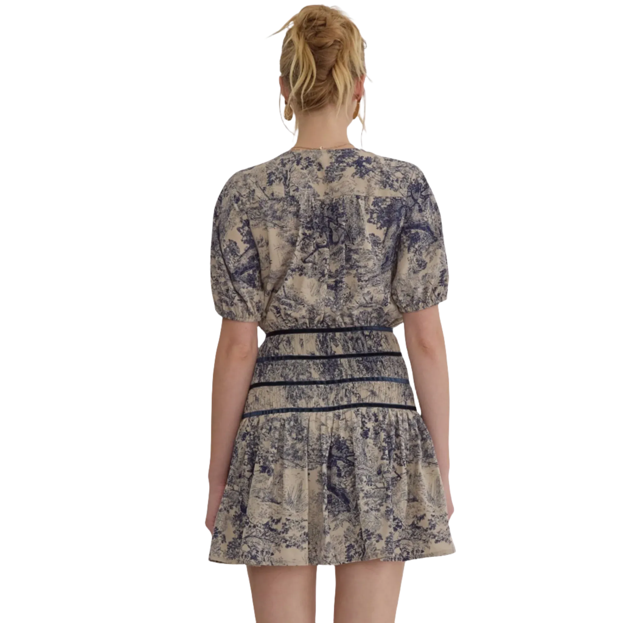 Antique Print Mini Dress