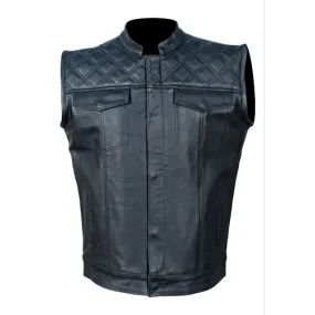 Astrid Black quilted motorcycle vest