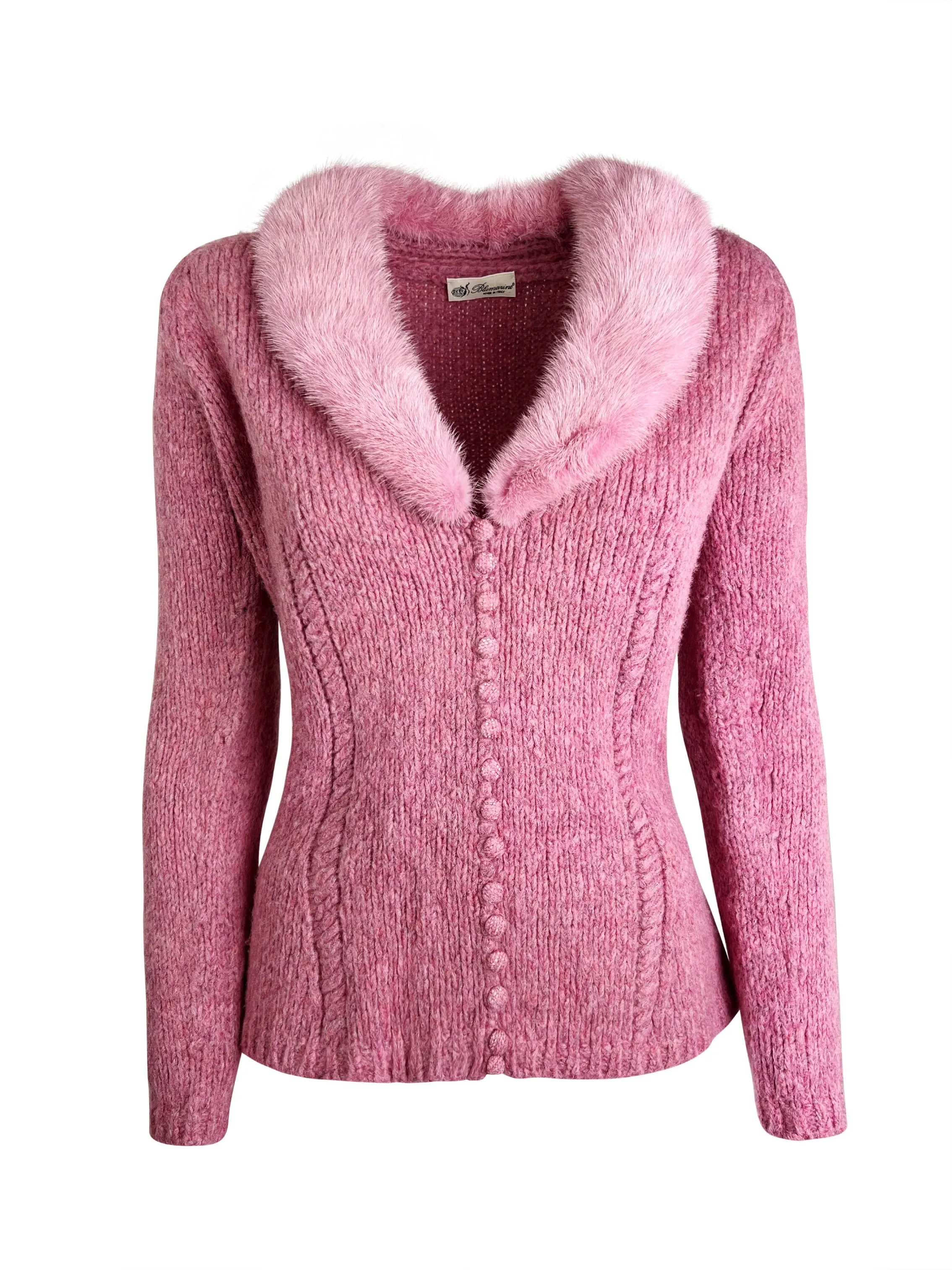 Blumarine Fall 2003 Mink Fur Collar Cardigan