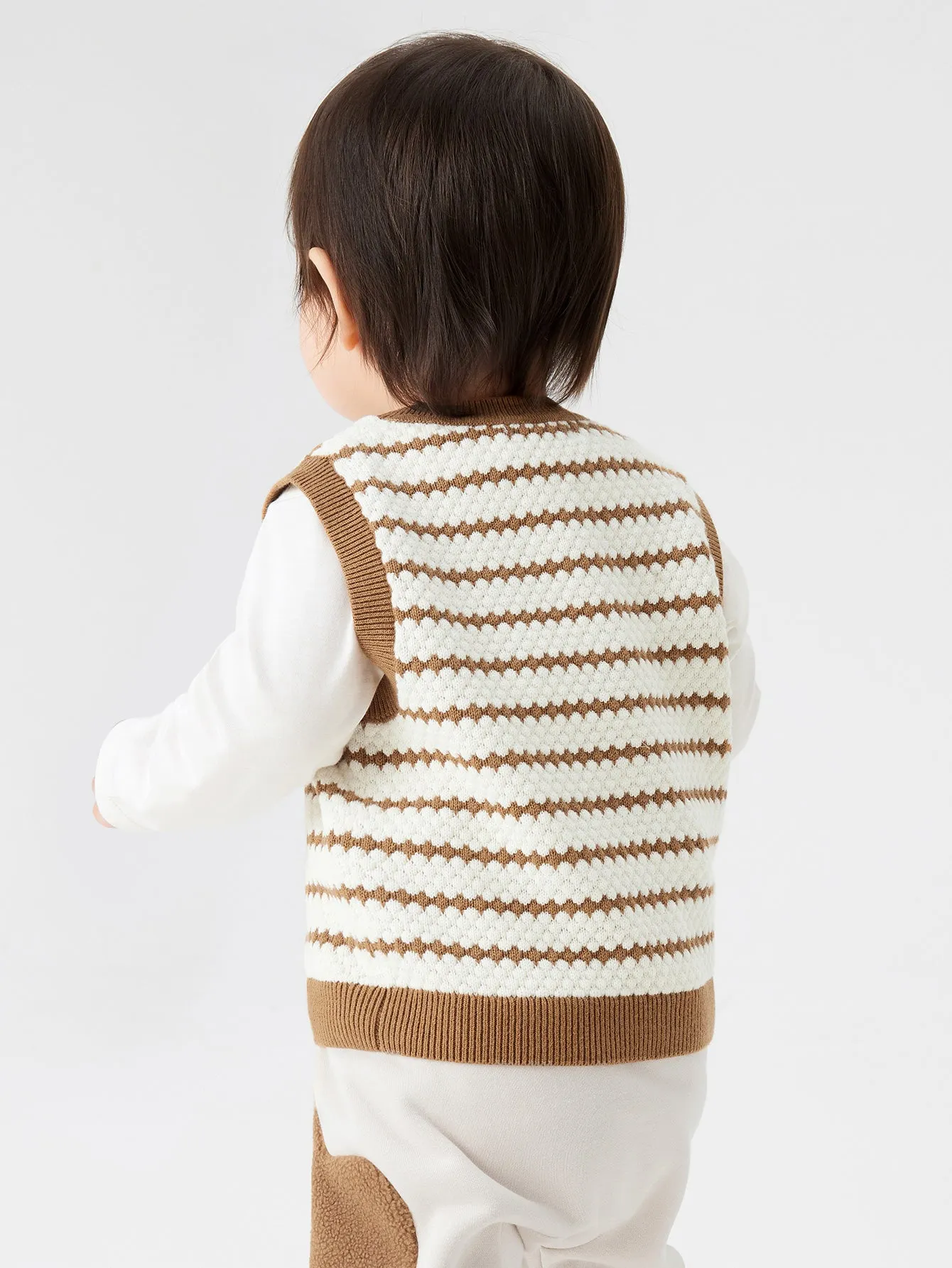 Boy Baby Clothes Stripe Coffee Hue Vest