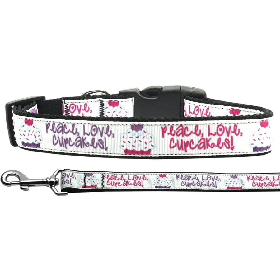 Cupcakes Dog Collar and Leash Set