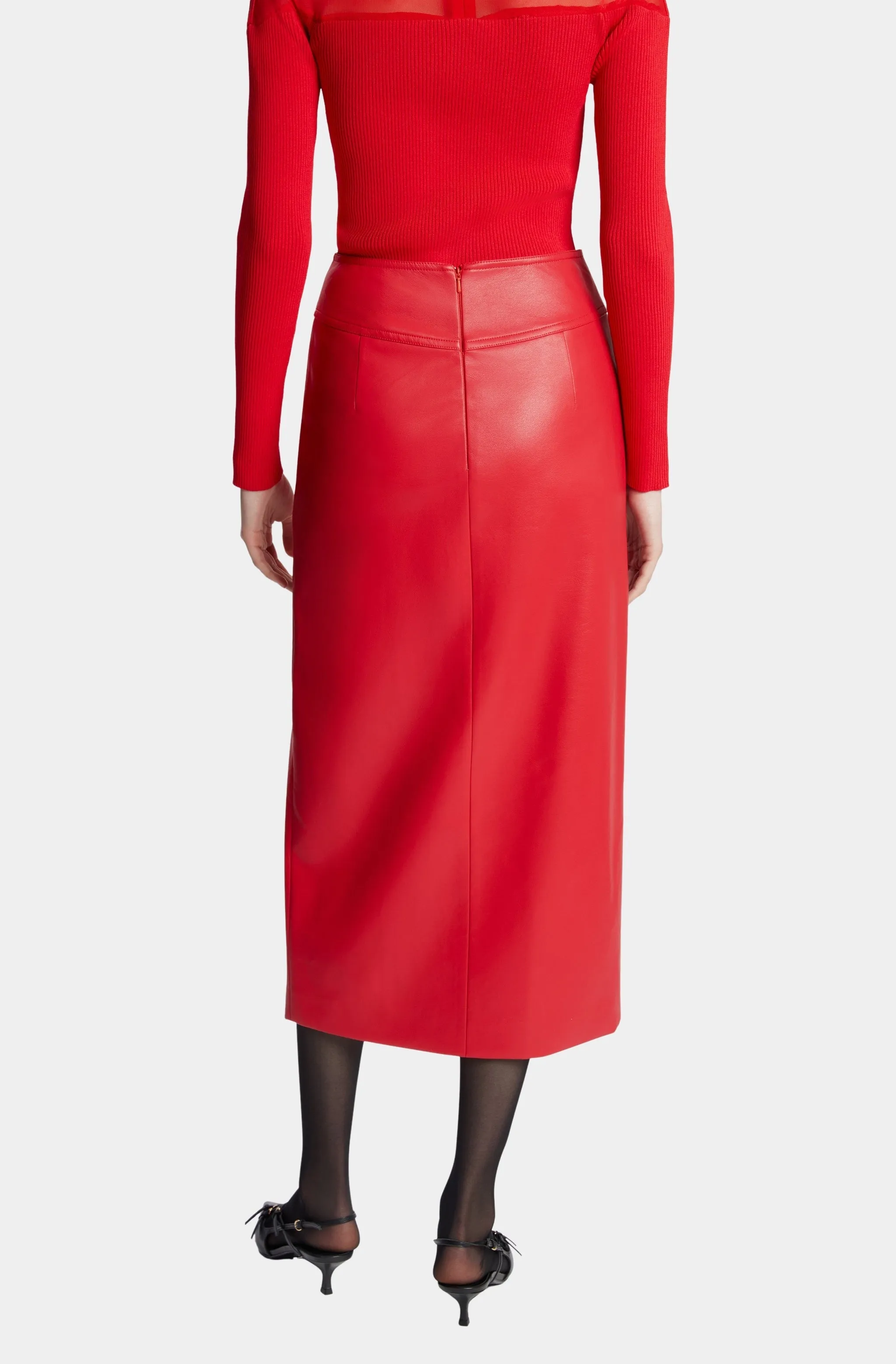 Dante Vegan Leather Midi Skirt
