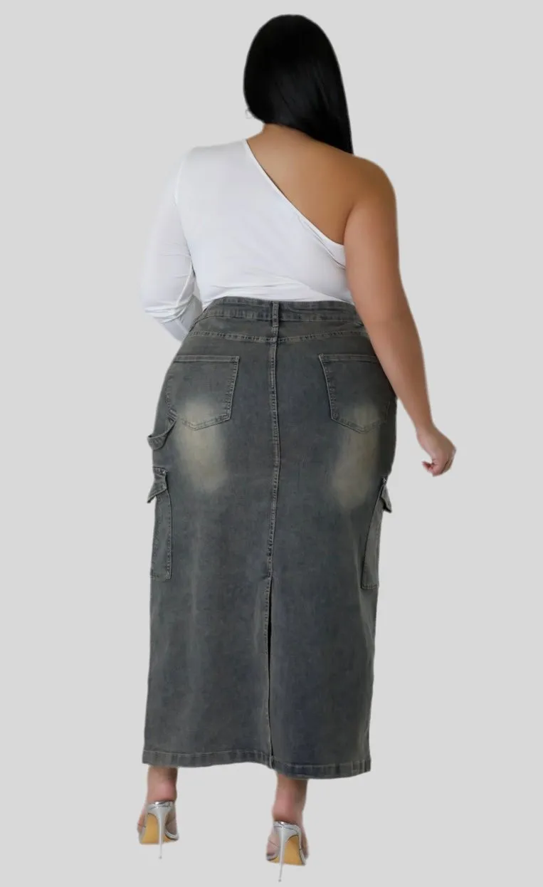 Denim Plus Size Skirt