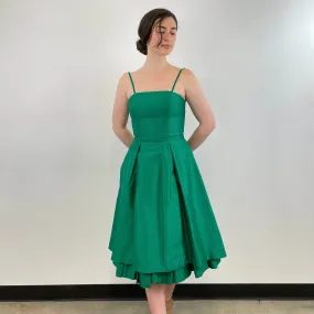 Emerald Green Silk Cocktail Dress Small / Medium