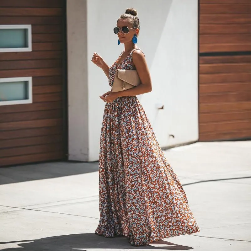 FashionSierra - Women Summer Dress Floral Print Maxi Dresses