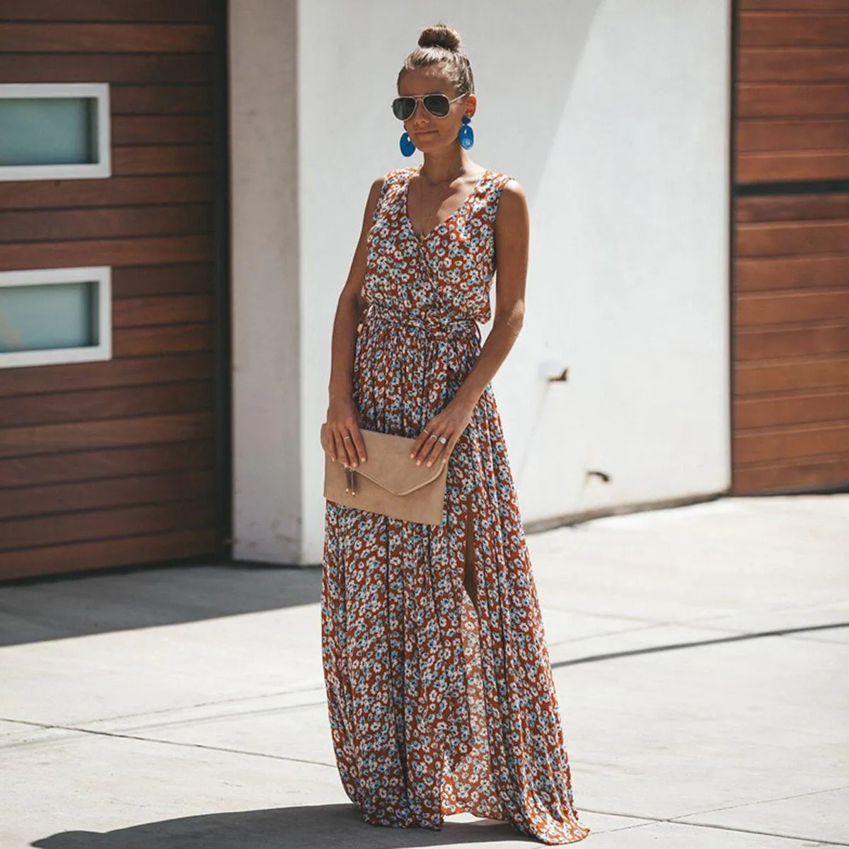 FashionSierra - Women Summer Dress Floral Print Maxi Dresses