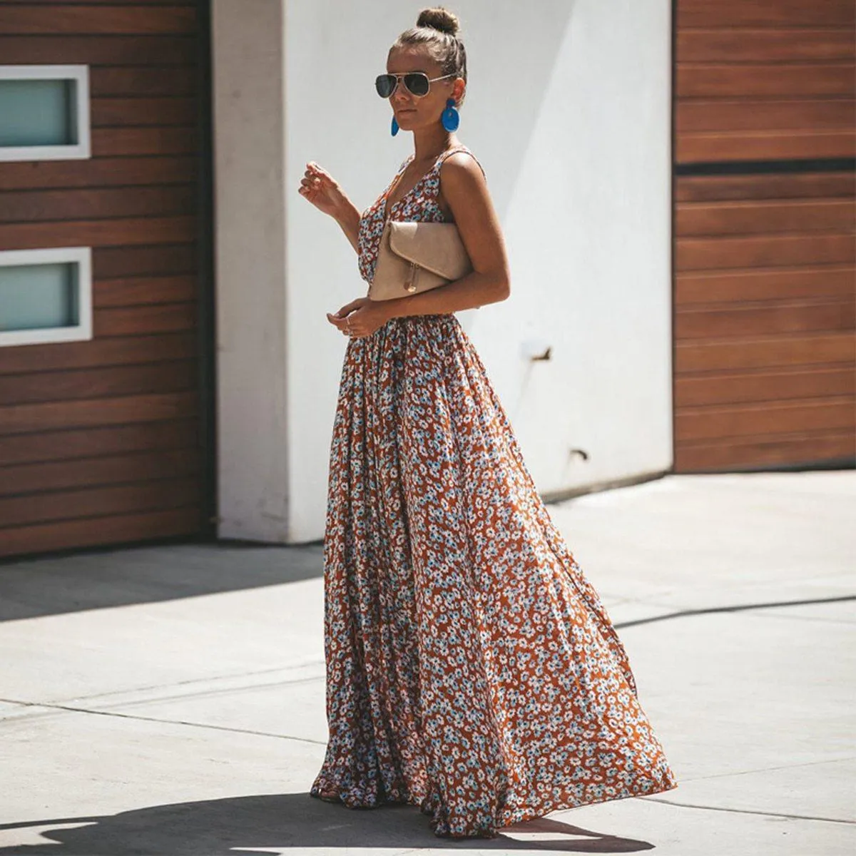 FashionSierra - Women Summer Dress Floral Print Maxi Dresses