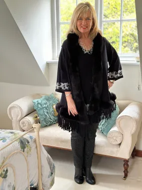 Faux Fur Tassel Gilet -  PIA ROSSINI | Black