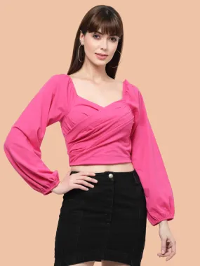 Flawless Women Stylish Pink Crop Top | OVERLAP