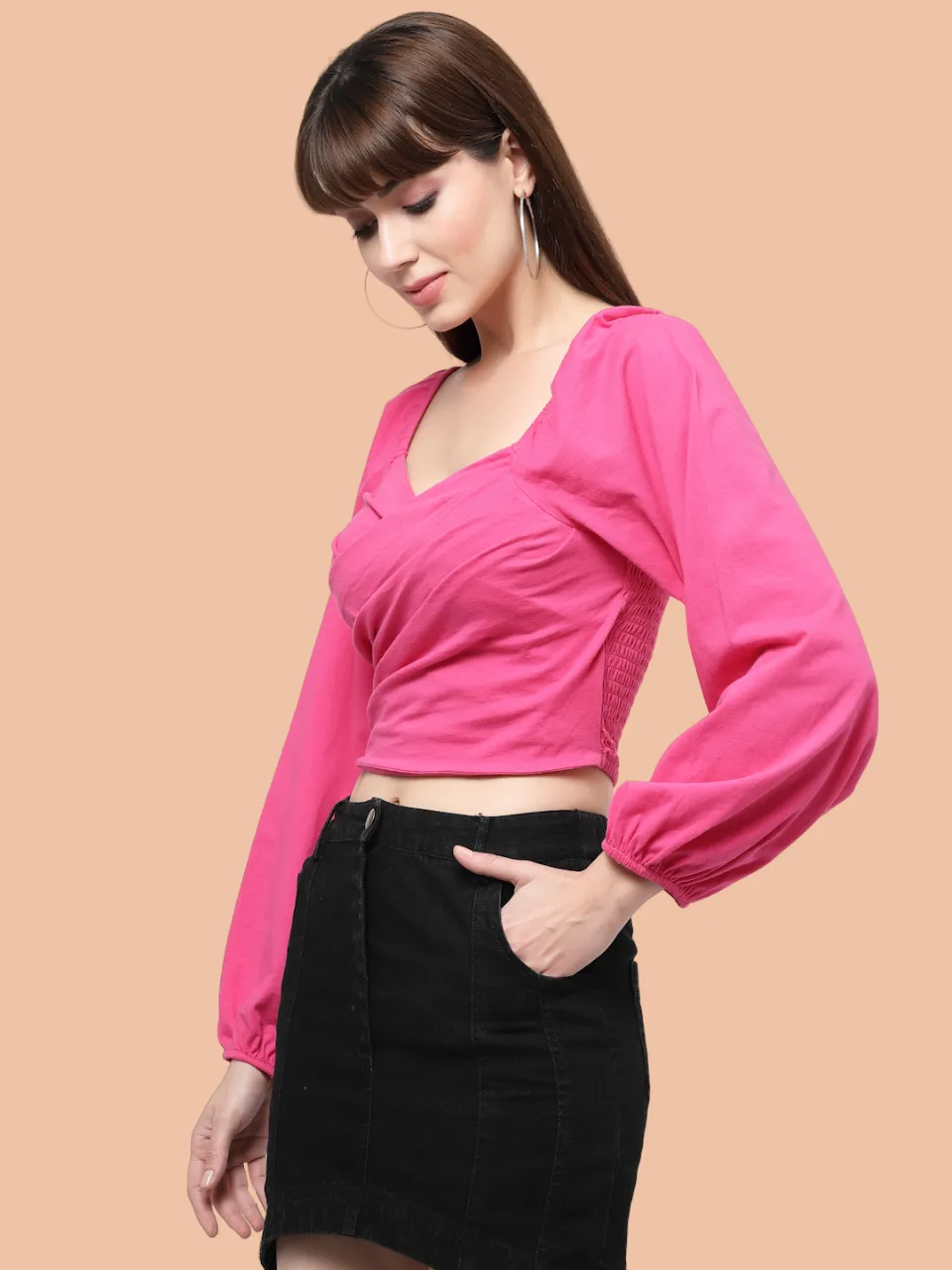Flawless Women Stylish Pink Crop Top | OVERLAP