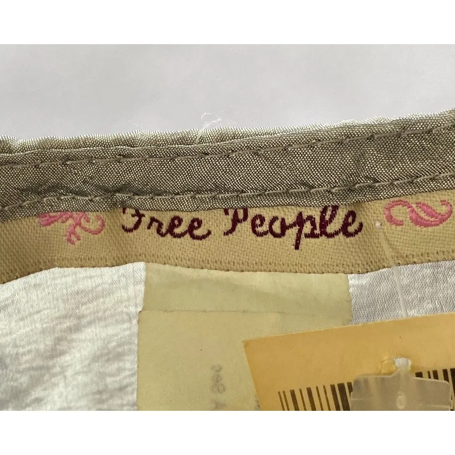 FREE PEOPLE Women's Gray Satin Tie Wrap Side-Zip Midi Lightweight Skirt SZ 9