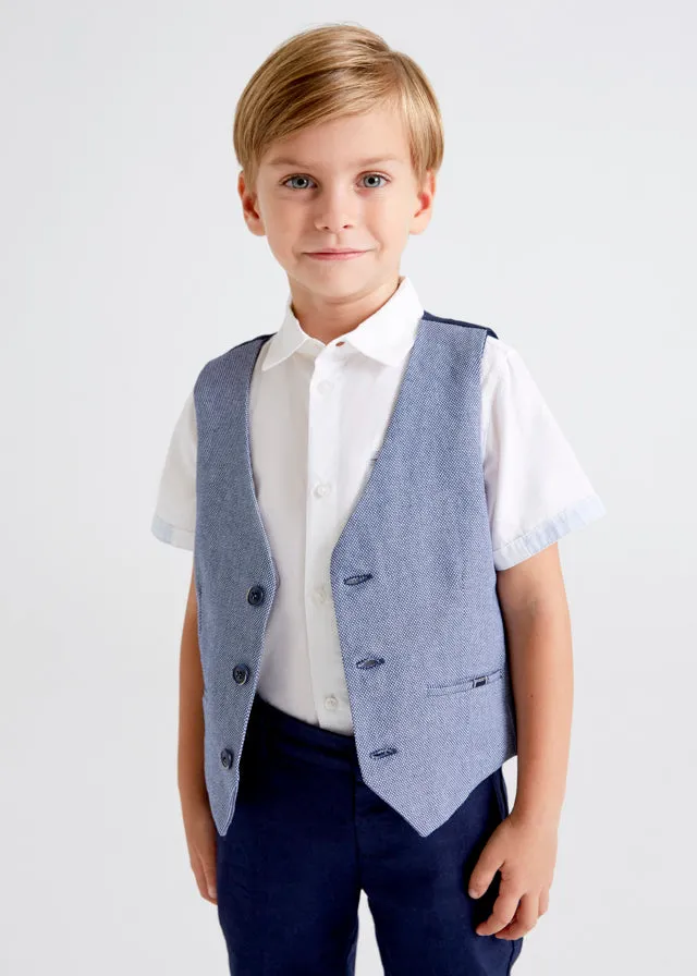 Gilet Lino Tailoring Azzurro
