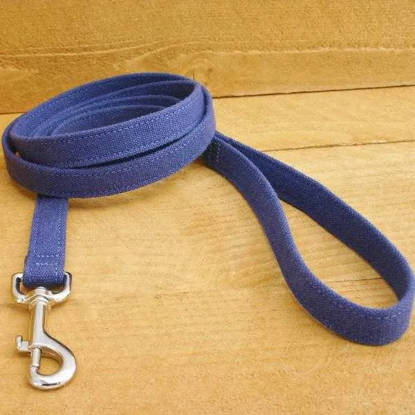 Hemp Dog Leash 6' Basic Blue Canvas