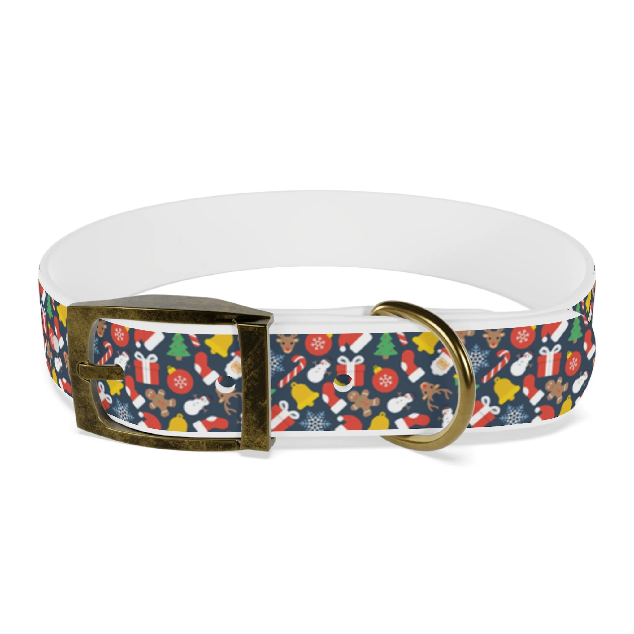 Holly Jolly Hypoallergenic Christmas Dog Collar -Choose Buckle Finish