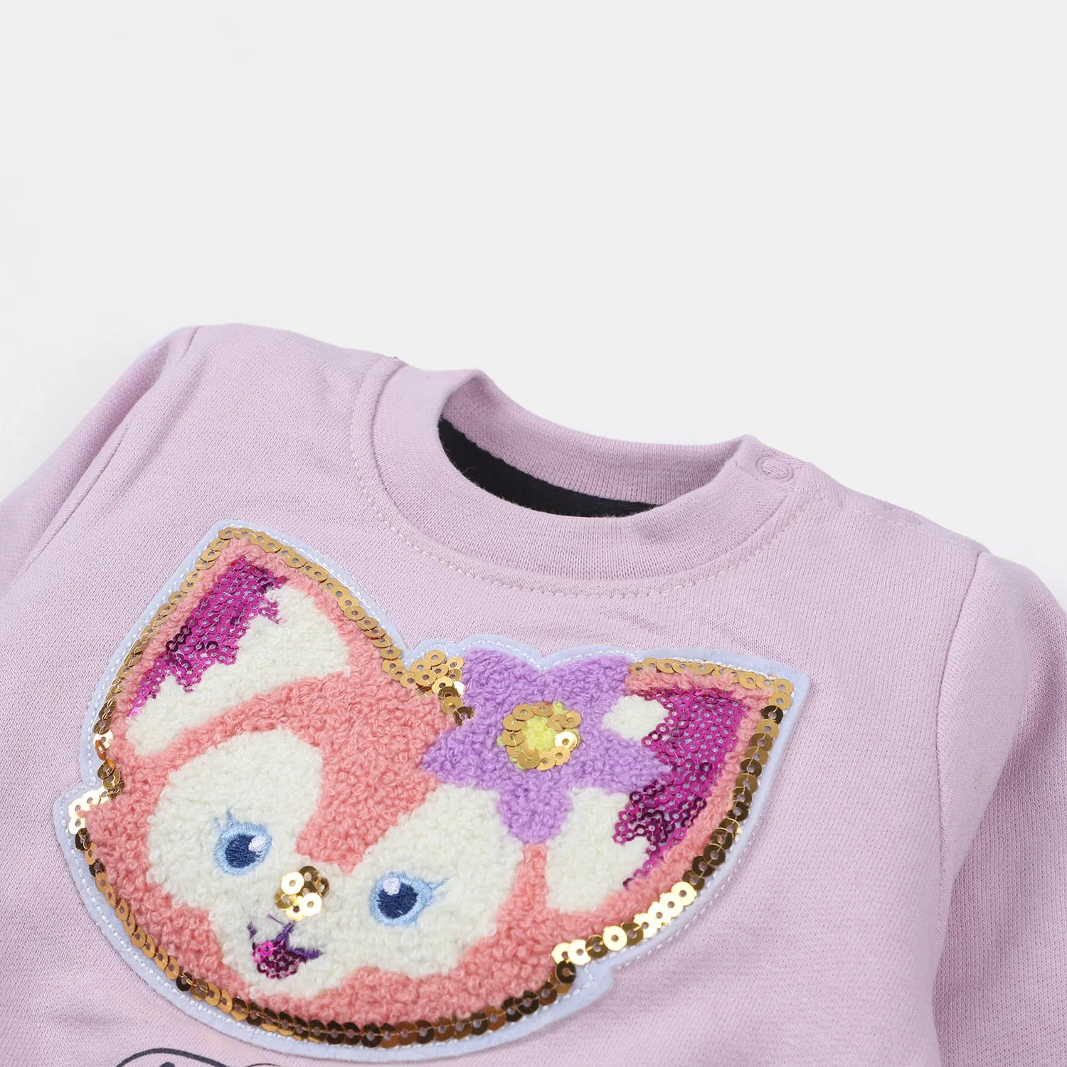 Infants Girls Fleece Sweatshirt Winter-D.Lavender