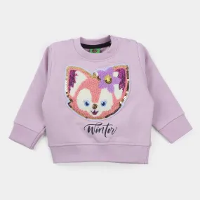 Infants Girls Fleece Sweatshirt Winter-D.Lavender