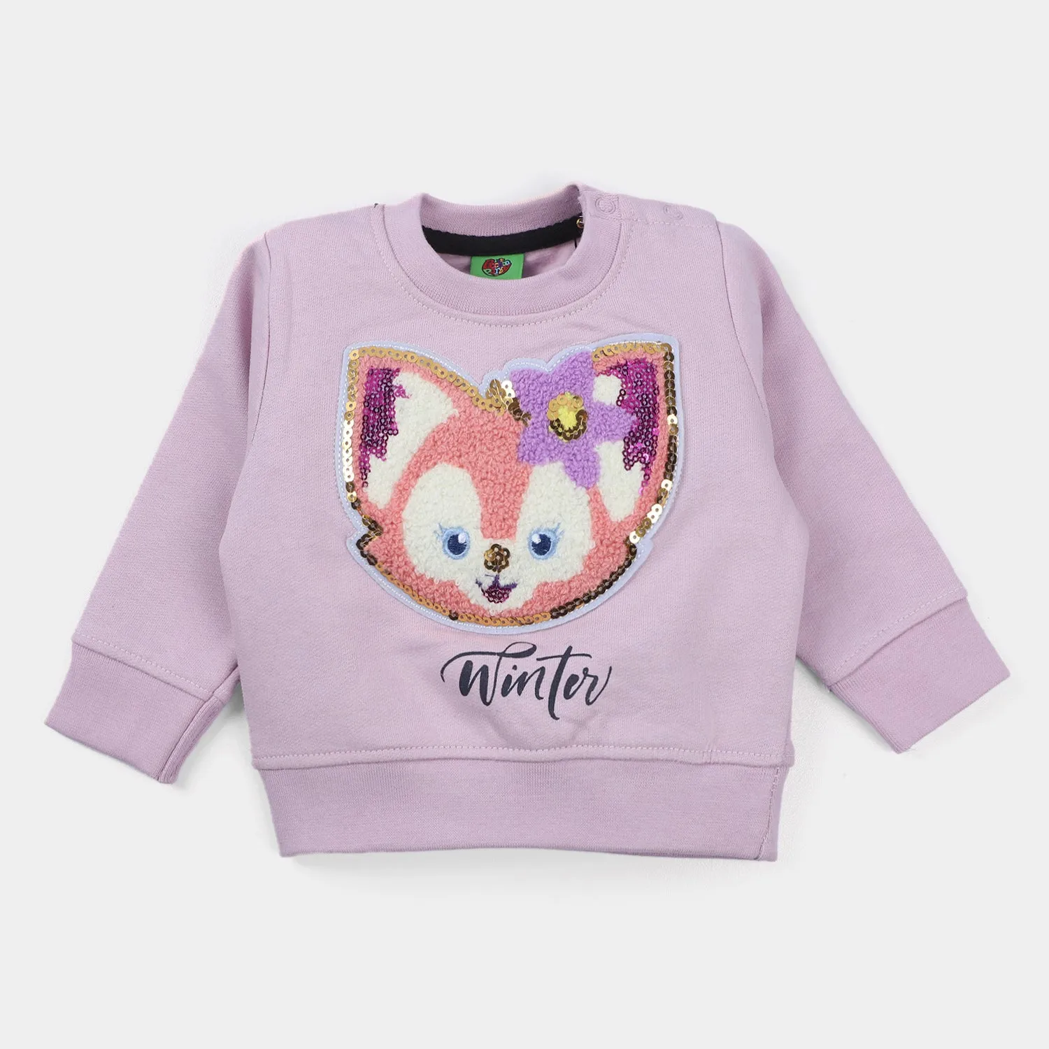 Infants Girls Fleece Sweatshirt Winter-D.Lavender