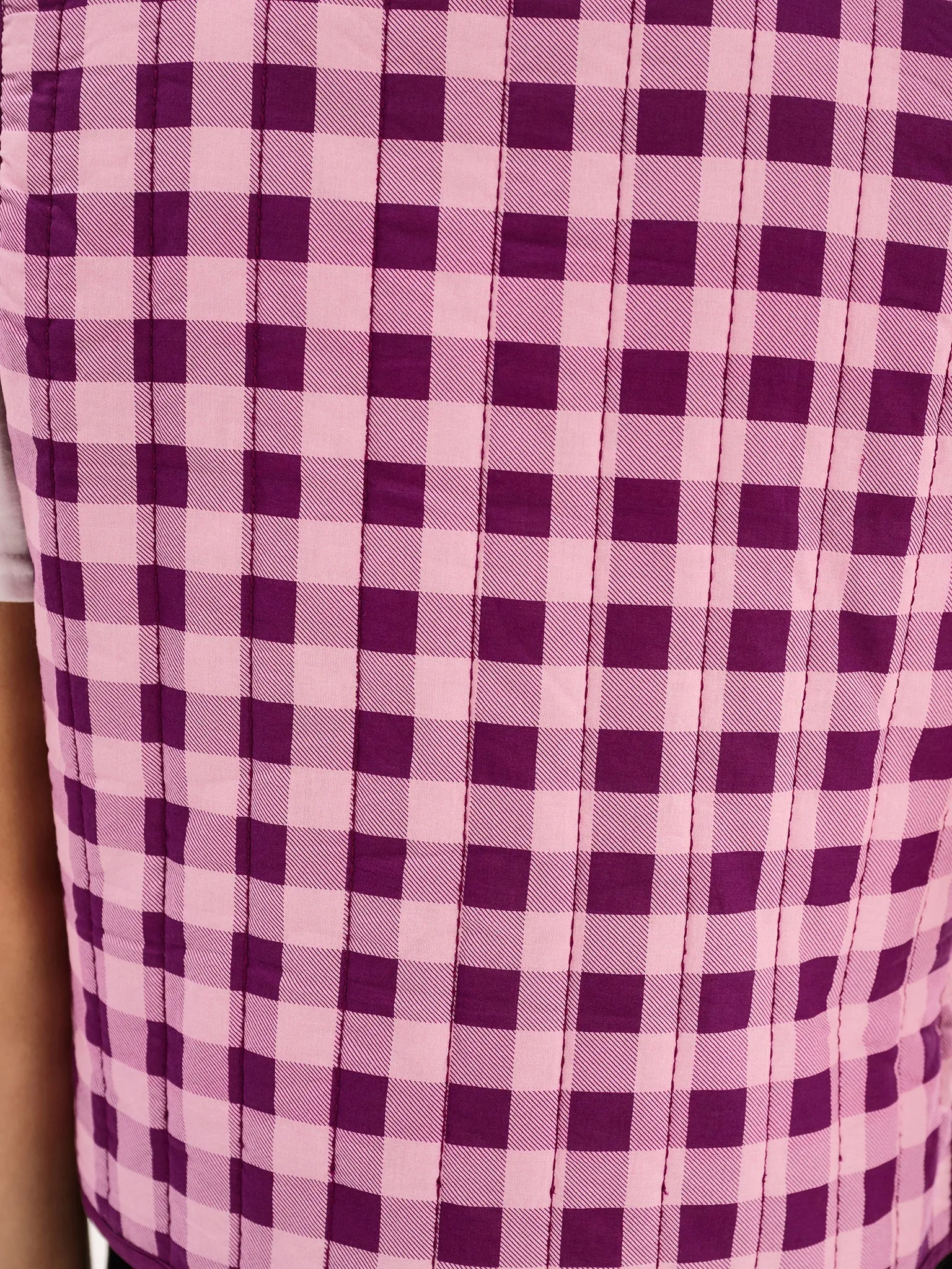 Jojo Quilted Gilet in Pink Gingham