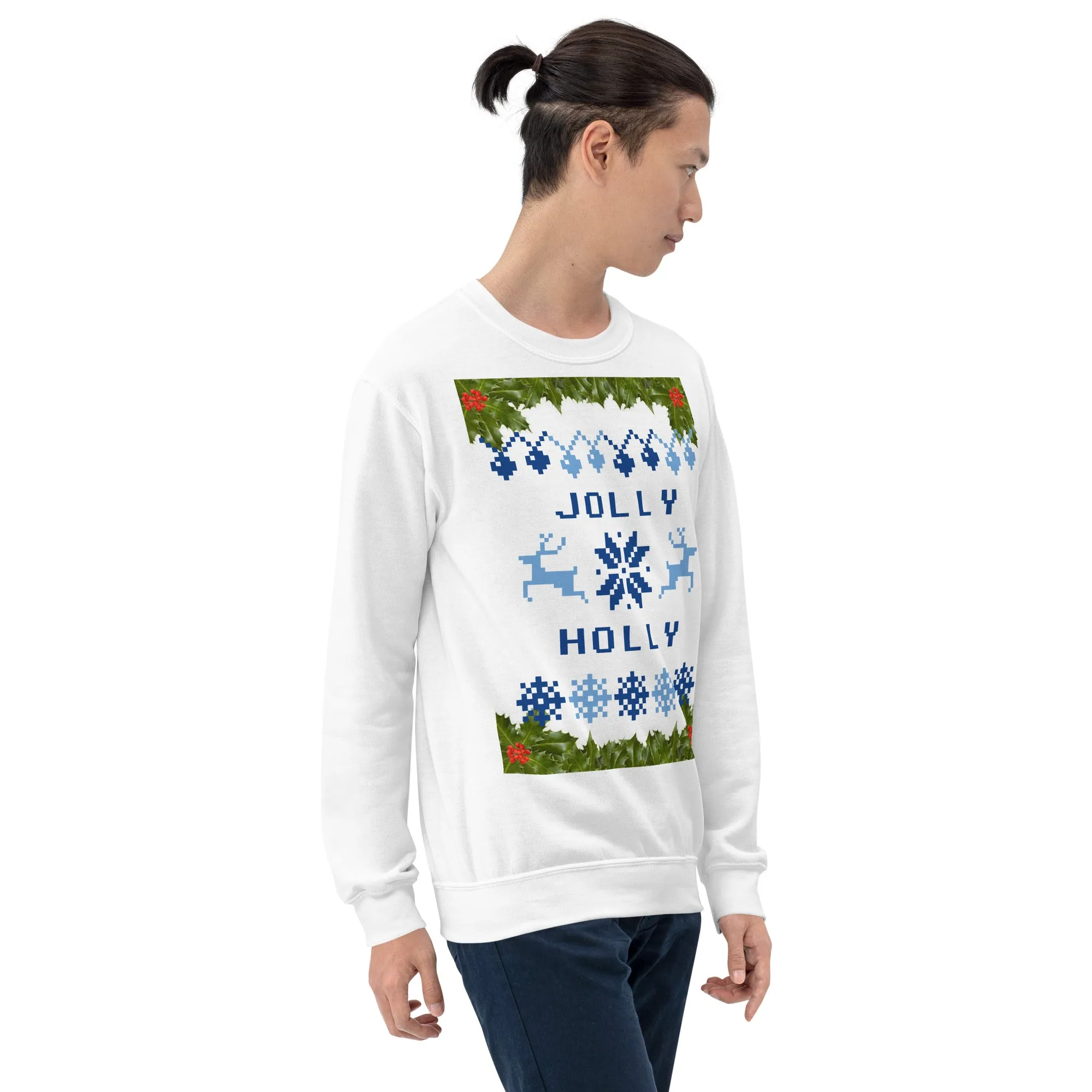 Jolly Holly Sweatshirt Christmas (Glamourange Christmas Sweatshirt Men)
