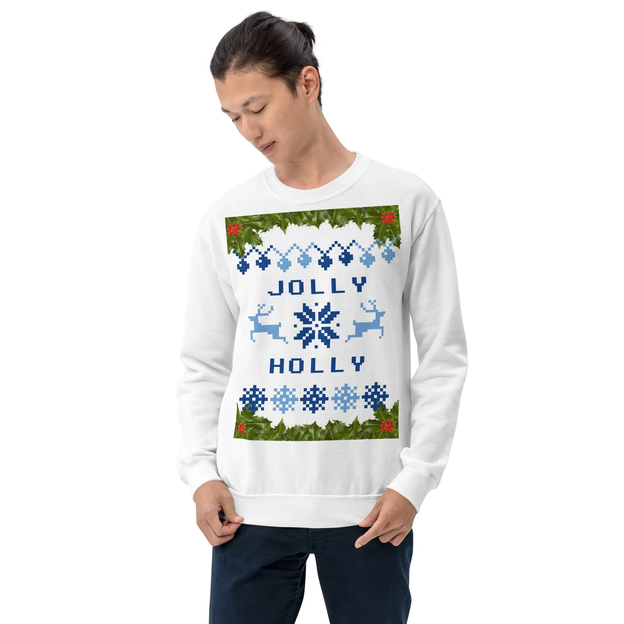 Jolly Holly Sweatshirt Christmas (Glamourange Christmas Sweatshirt Men)
