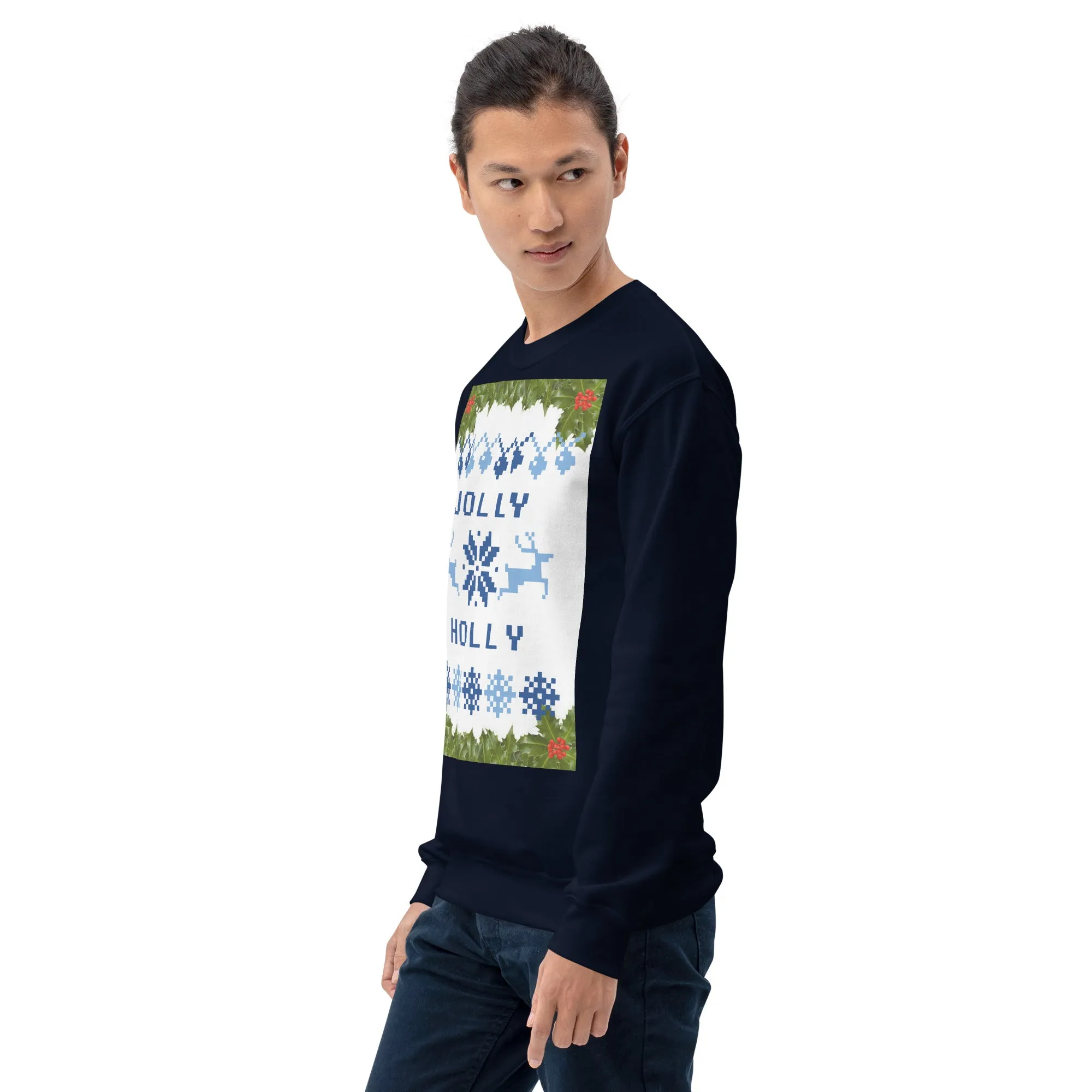 Jolly Holly Sweatshirt Christmas (Glamourange Christmas Sweatshirt Men)