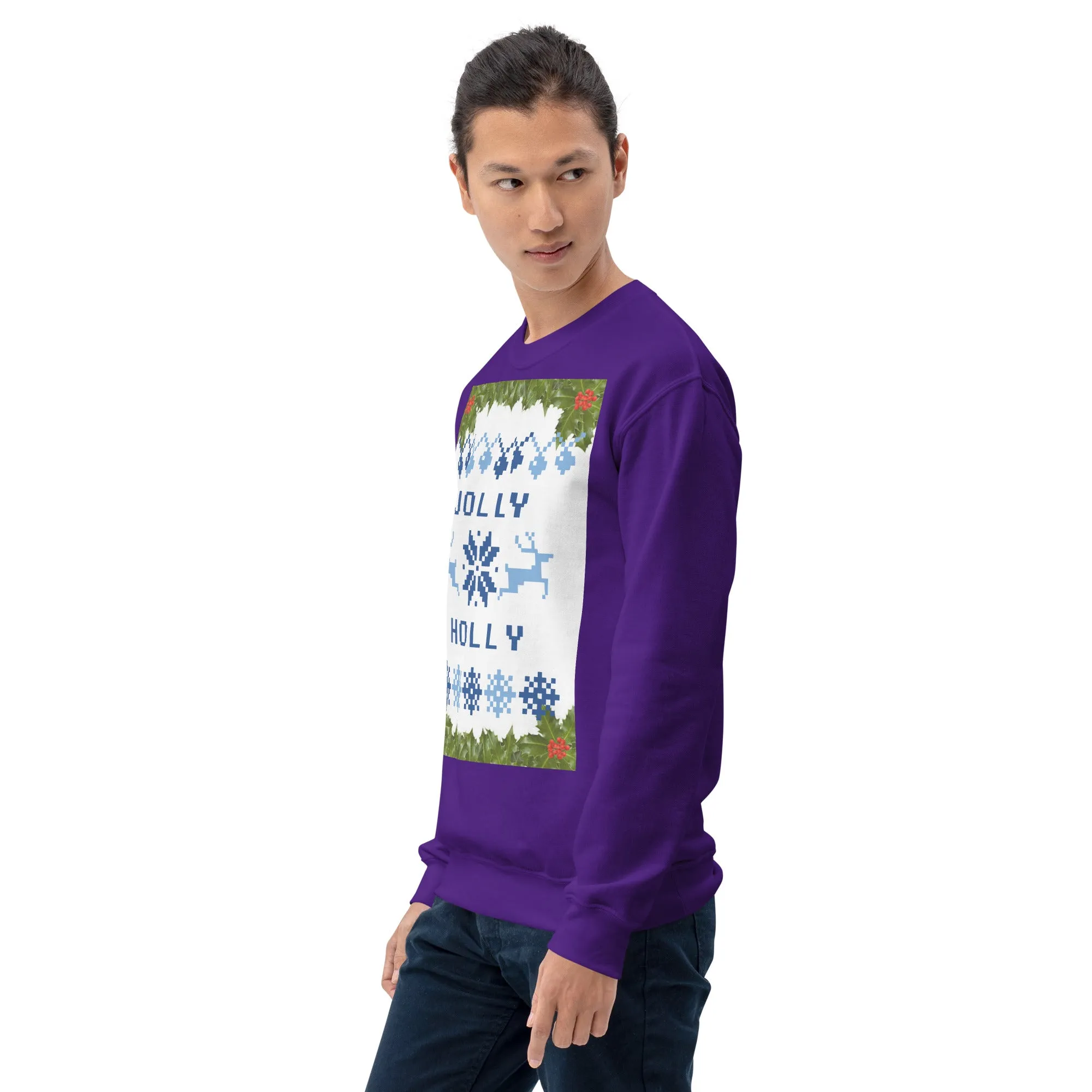 Jolly Holly Sweatshirt Christmas (Glamourange Christmas Sweatshirt Men)