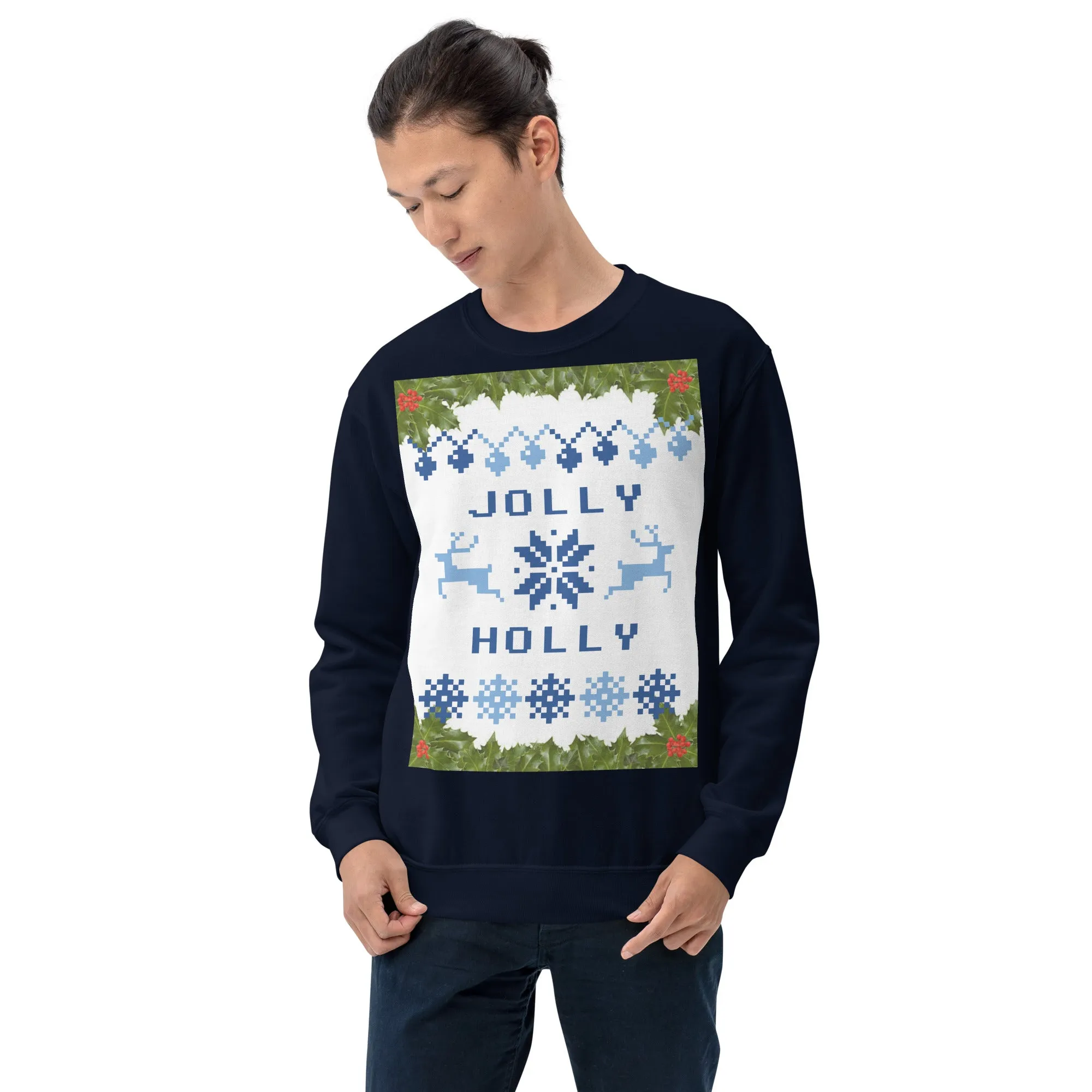 Jolly Holly Sweatshirt Christmas (Glamourange Christmas Sweatshirt Men)