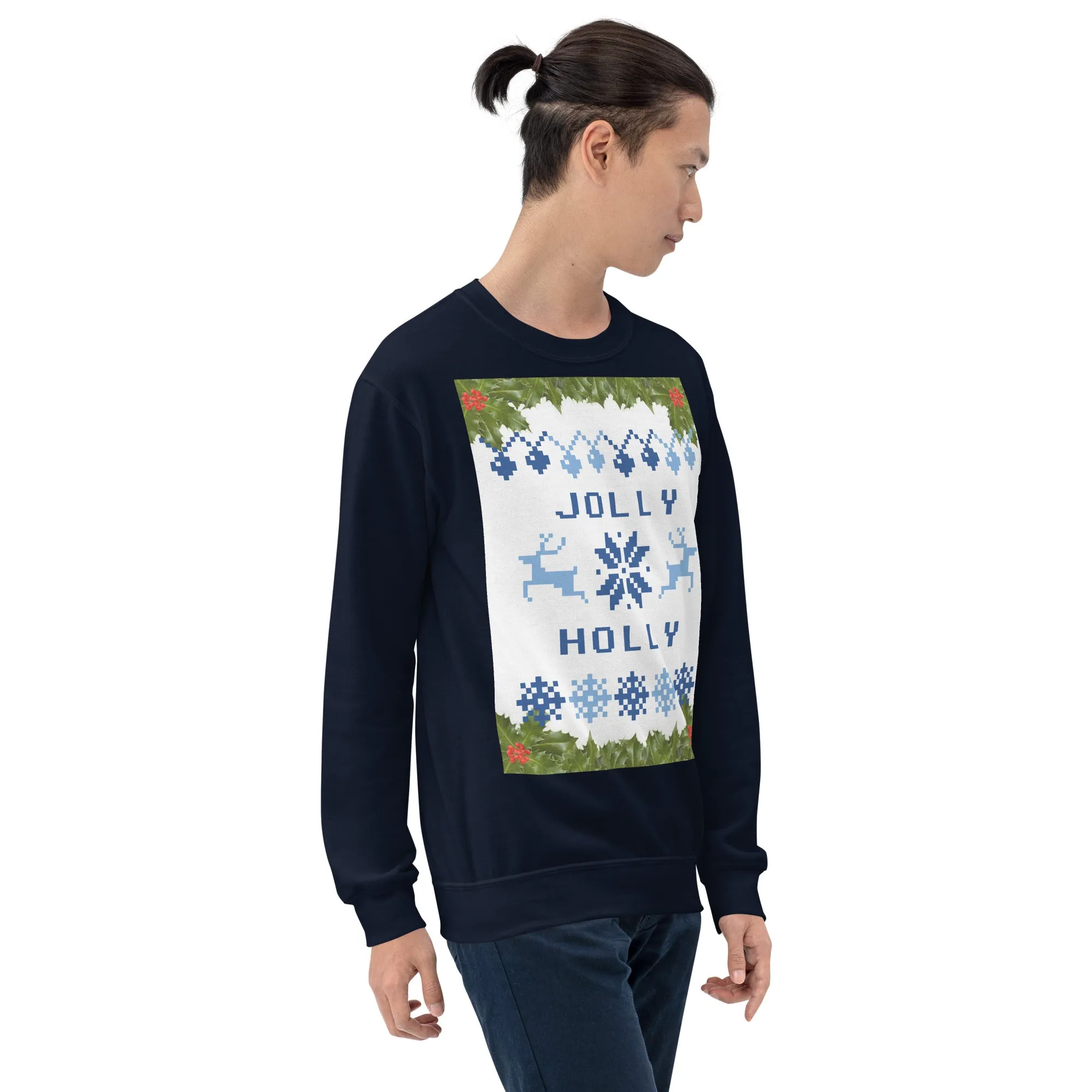 Jolly Holly Sweatshirt Christmas (Glamourange Christmas Sweatshirt Men)