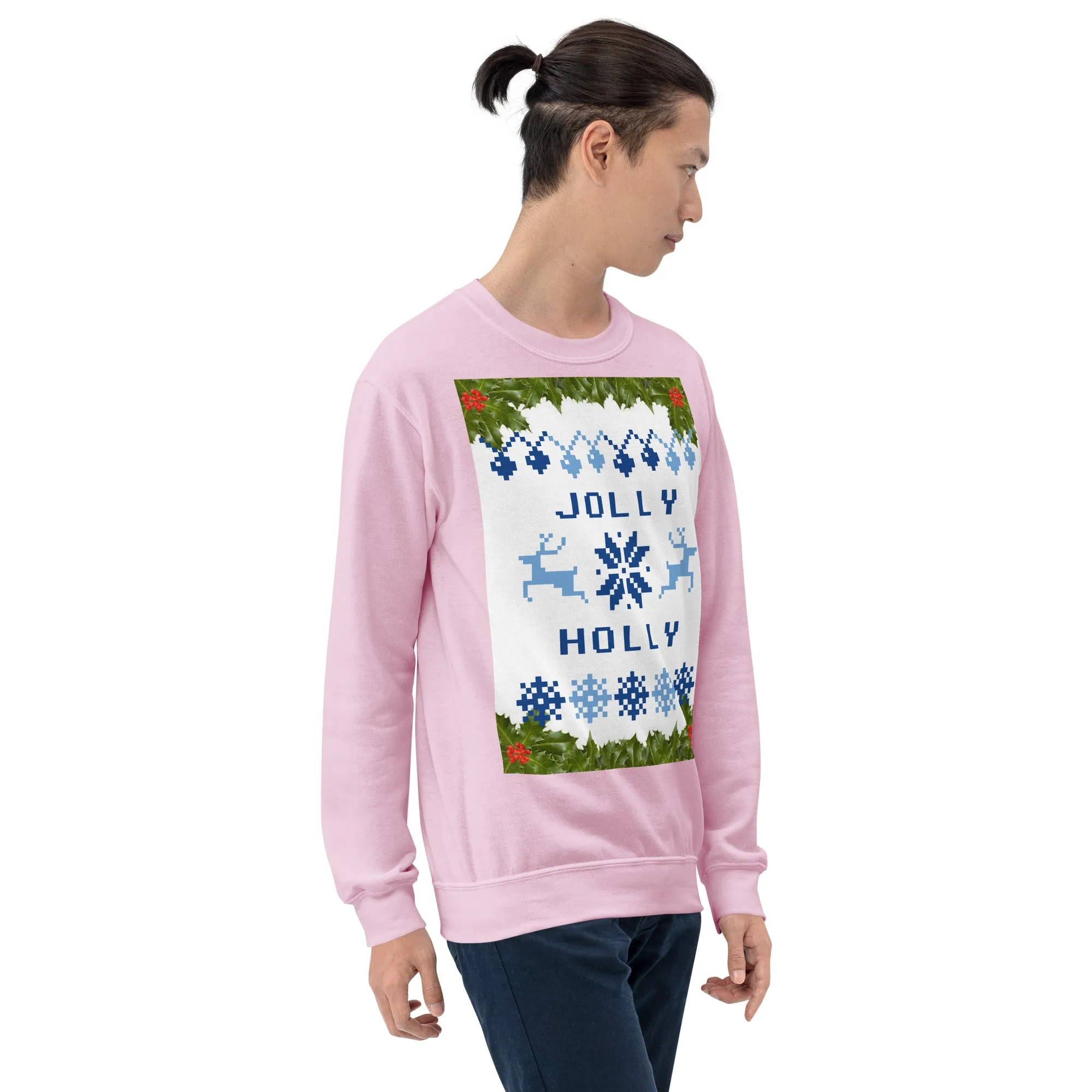 Jolly Holly Sweatshirt Christmas (Glamourange Christmas Sweatshirt Men)