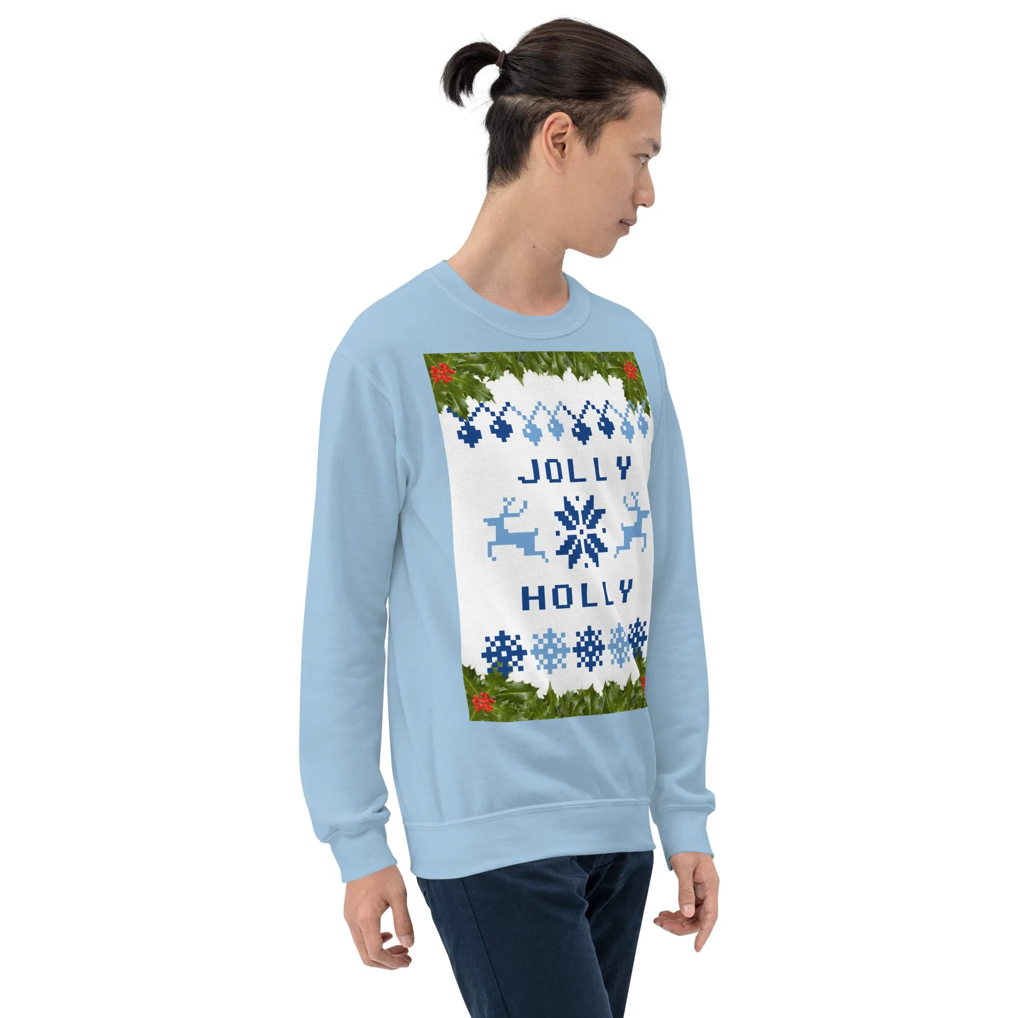Jolly Holly Sweatshirt Christmas (Glamourange Christmas Sweatshirt Men)