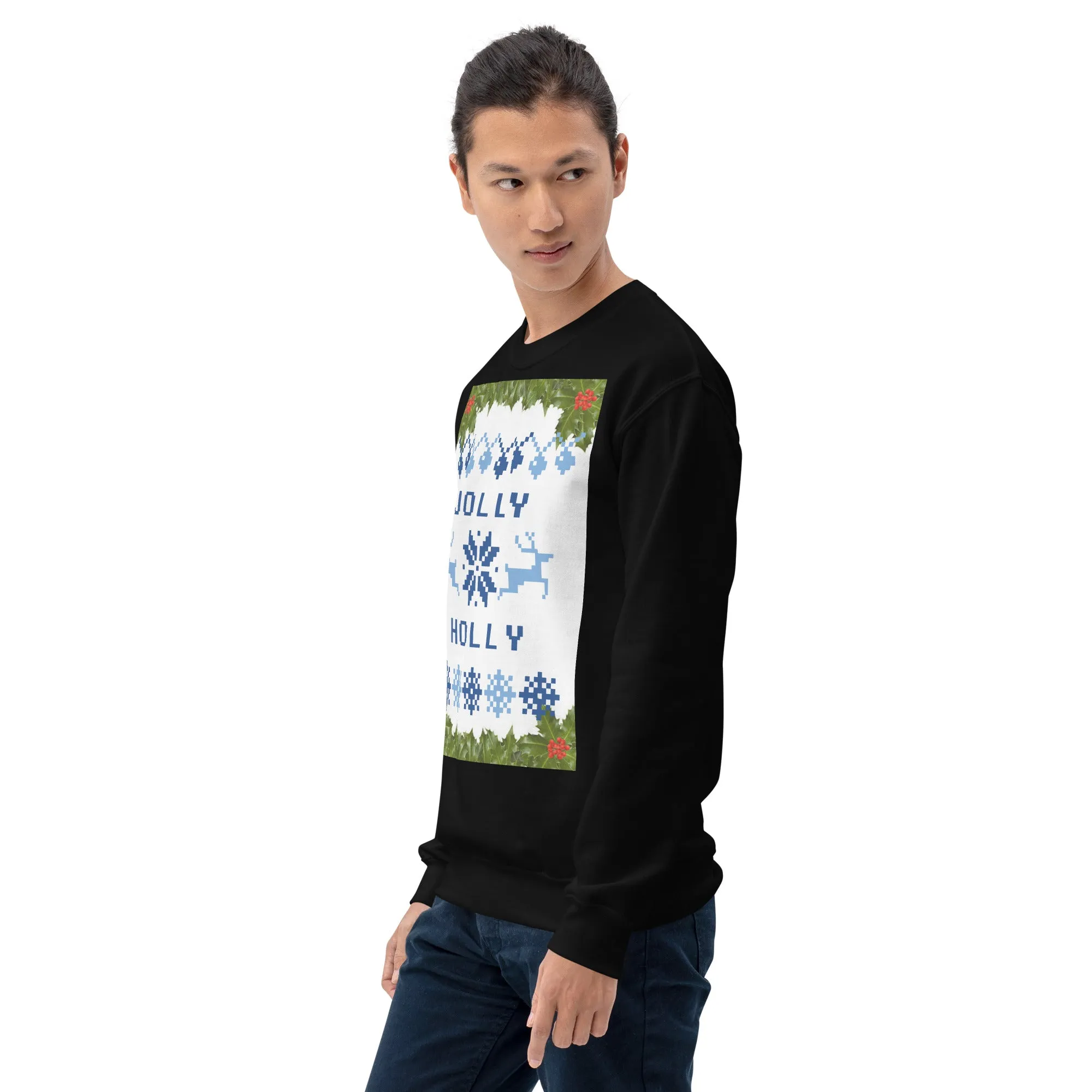Jolly Holly Sweatshirt Christmas (Glamourange Christmas Sweatshirt Men)