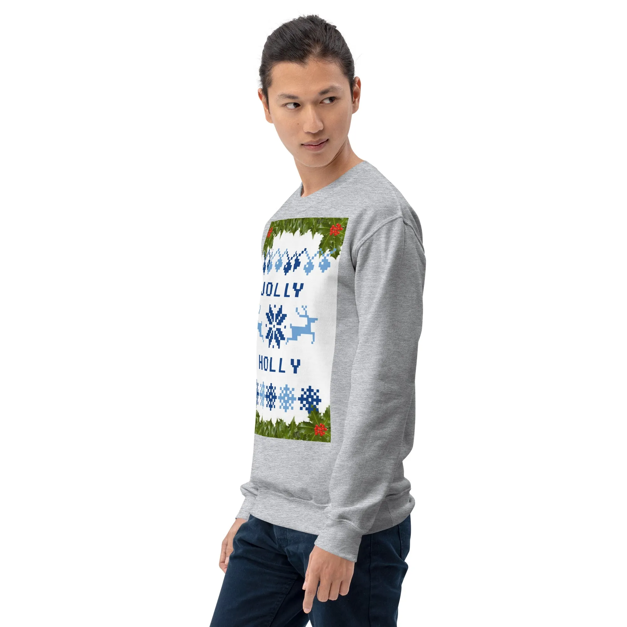 Jolly Holly Sweatshirt Christmas (Glamourange Christmas Sweatshirt Men)
