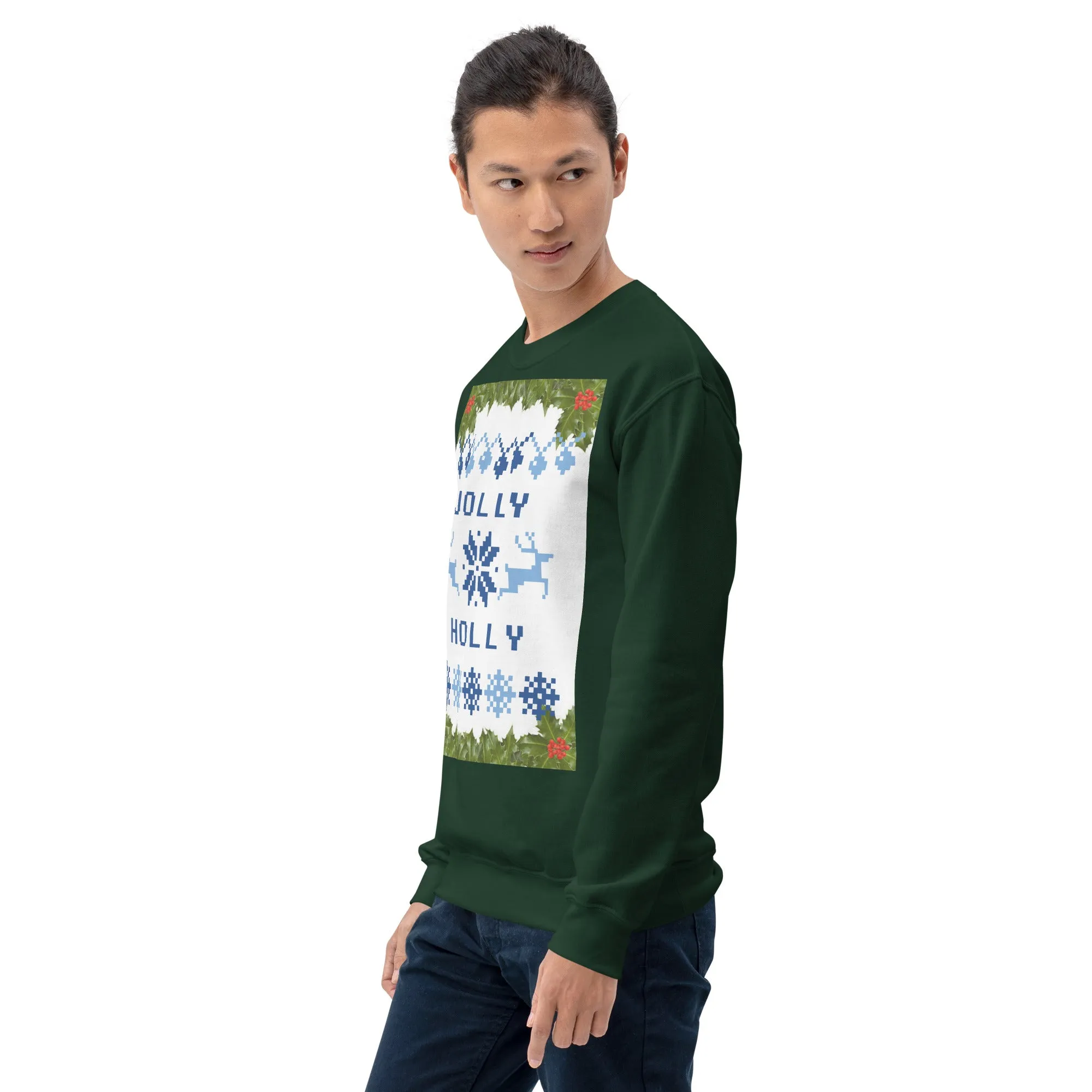 Jolly Holly Sweatshirt Christmas (Glamourange Christmas Sweatshirt Men)