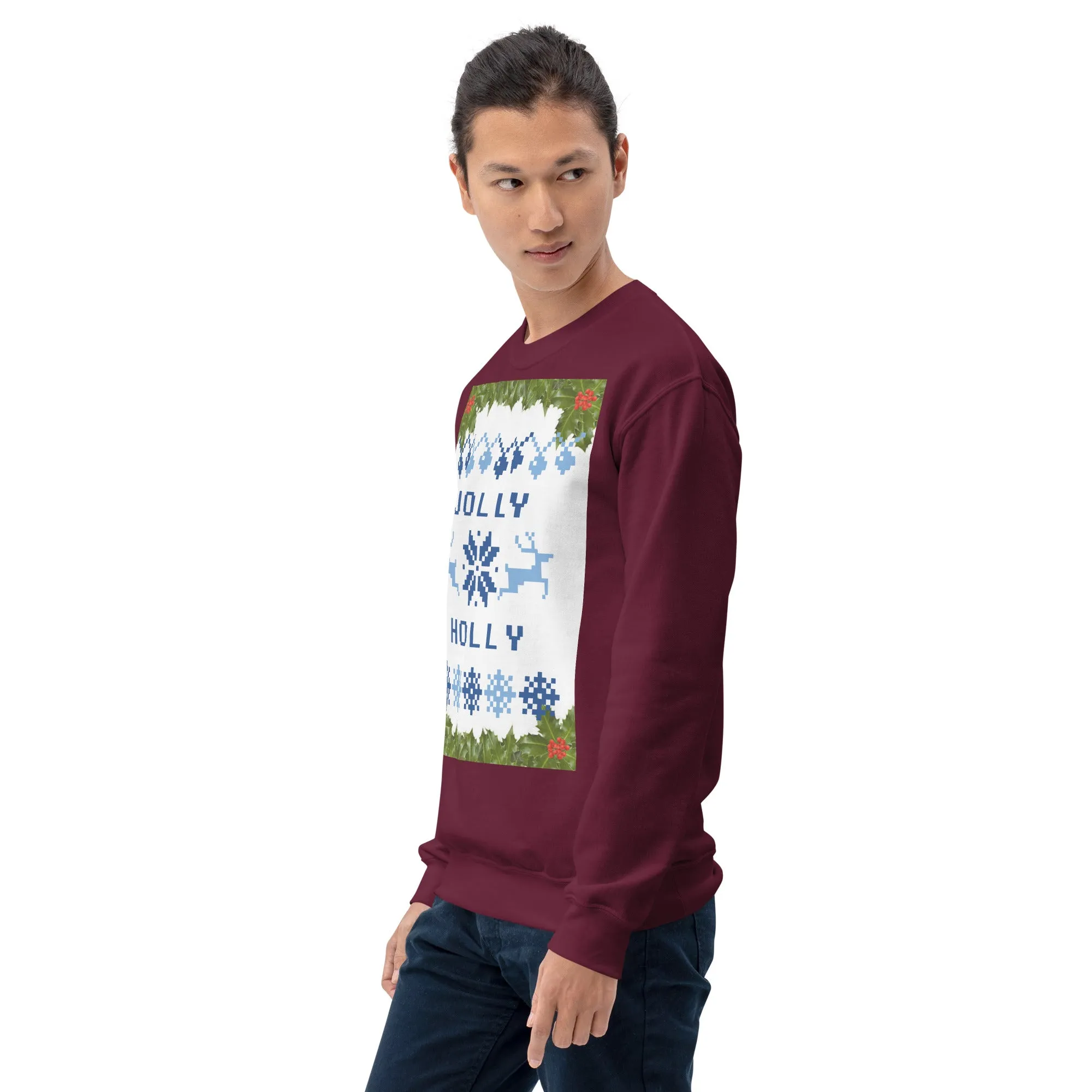 Jolly Holly Sweatshirt Christmas (Glamourange Christmas Sweatshirt Men)
