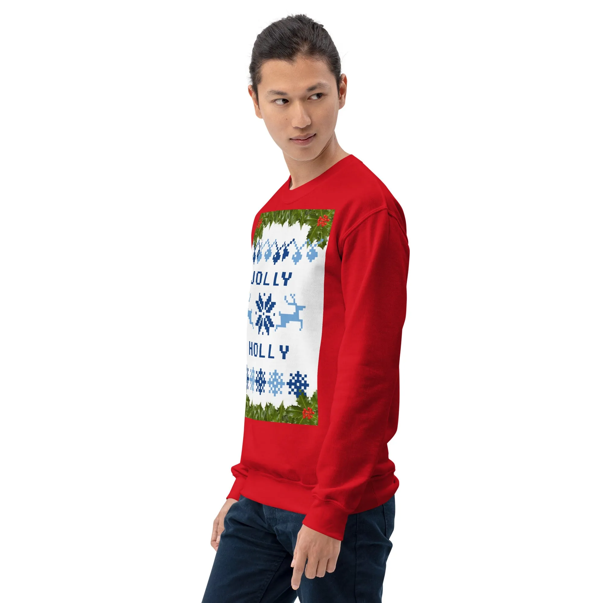 Jolly Holly Sweatshirt Christmas (Glamourange Christmas Sweatshirt Men)