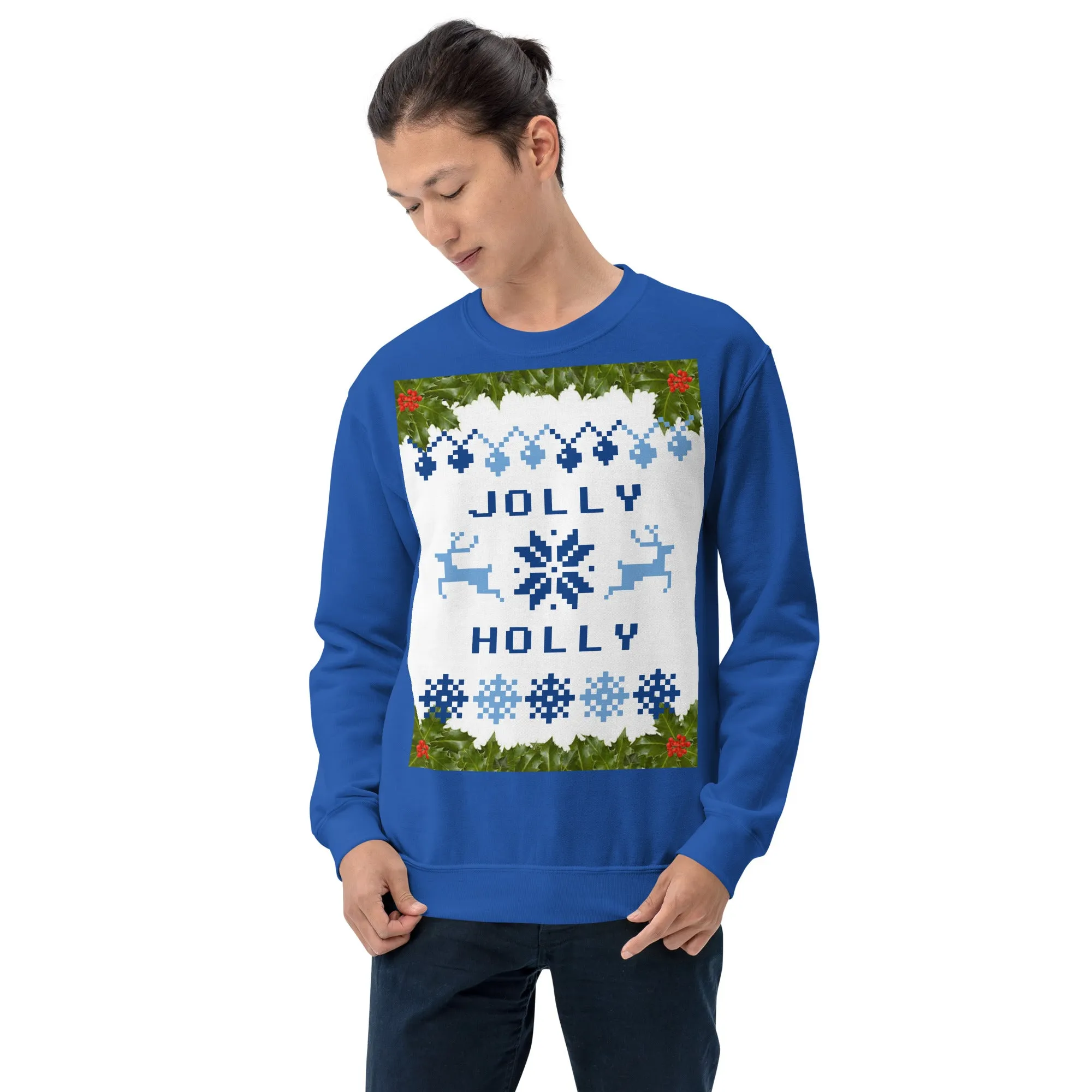 Jolly Holly Sweatshirt Christmas (Glamourange Christmas Sweatshirt Men)