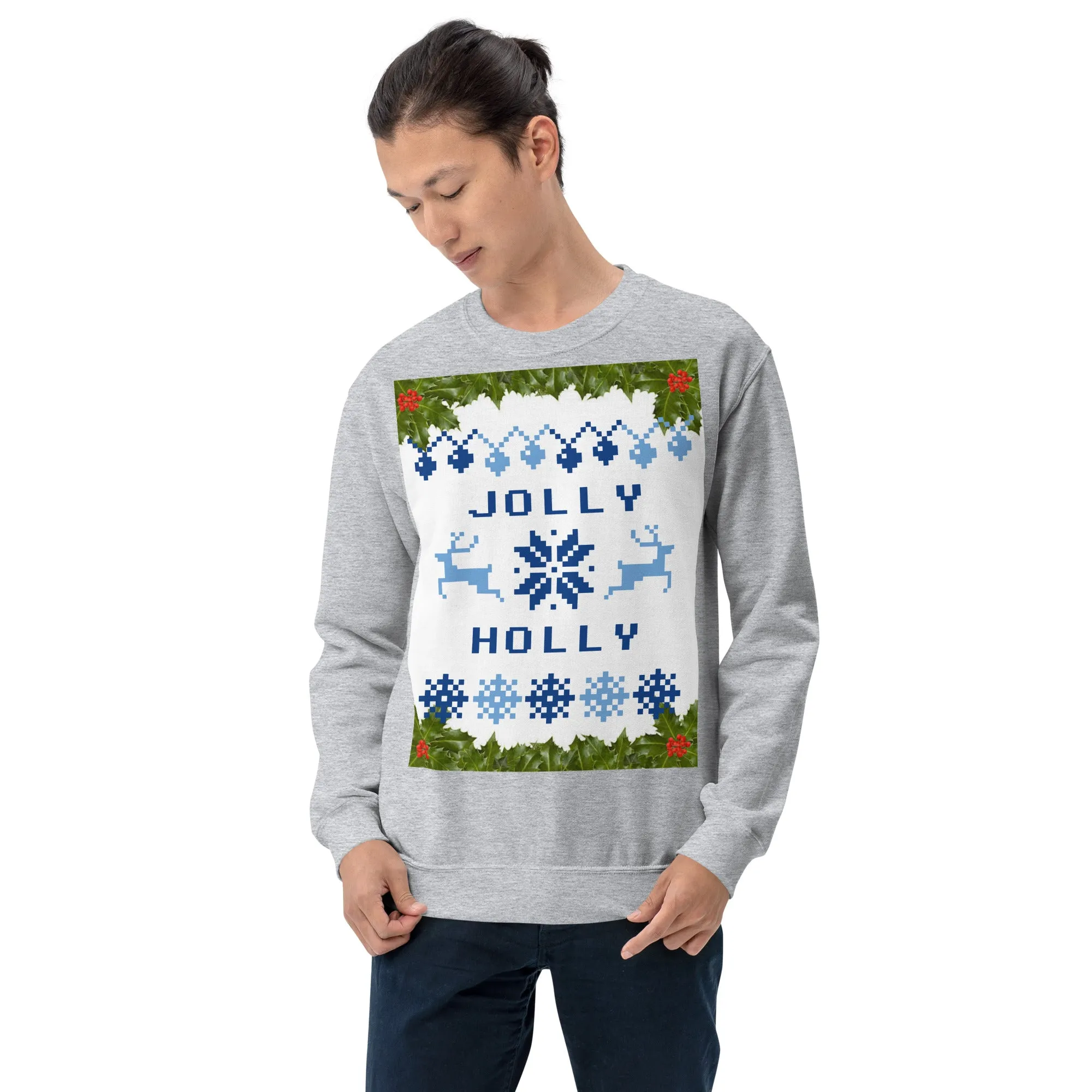 Jolly Holly Sweatshirt Christmas (Glamourange Christmas Sweatshirt Men)