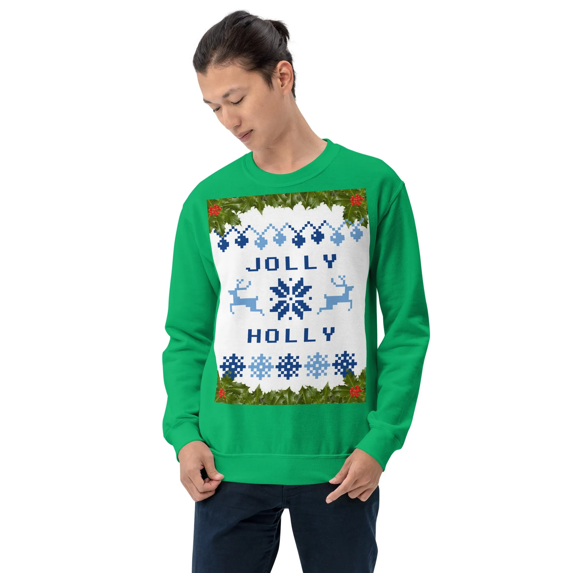 Jolly Holly Sweatshirt Christmas (Glamourange Christmas Sweatshirt Men)