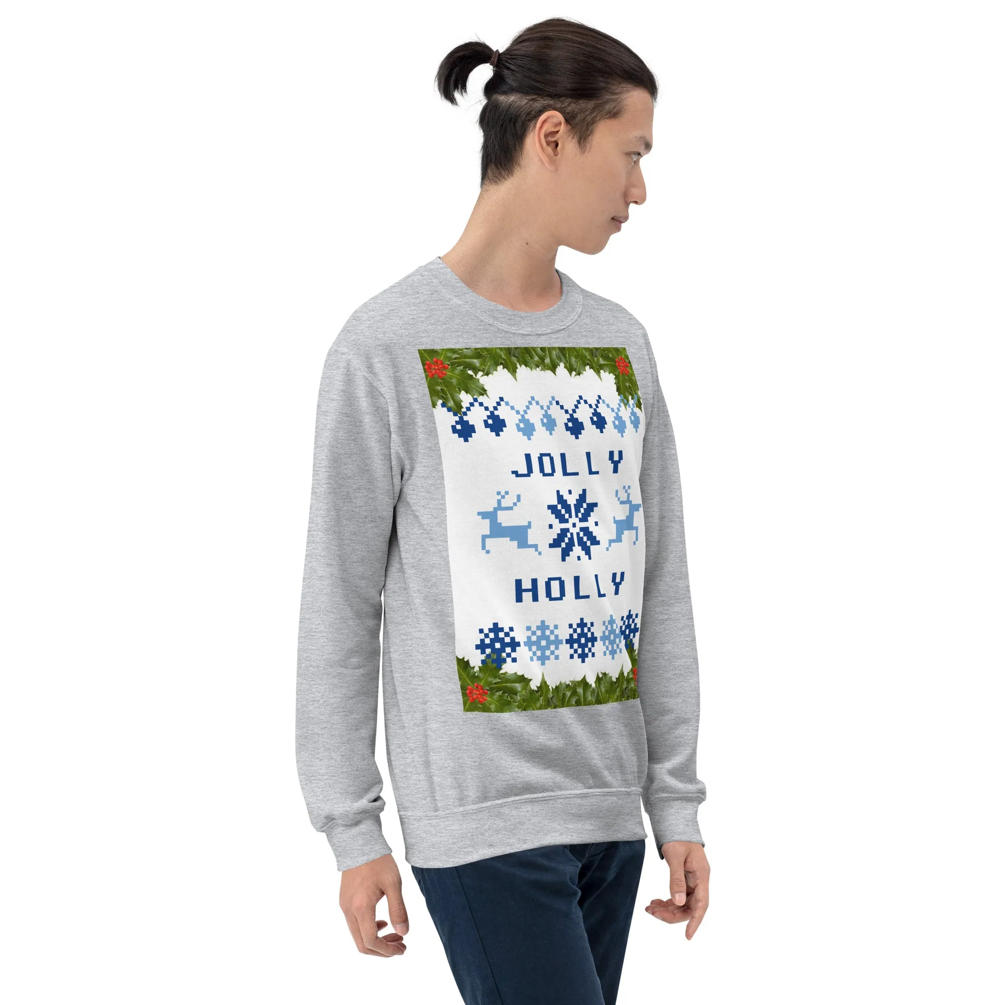 Jolly Holly Sweatshirt Christmas (Glamourange Christmas Sweatshirt Men)