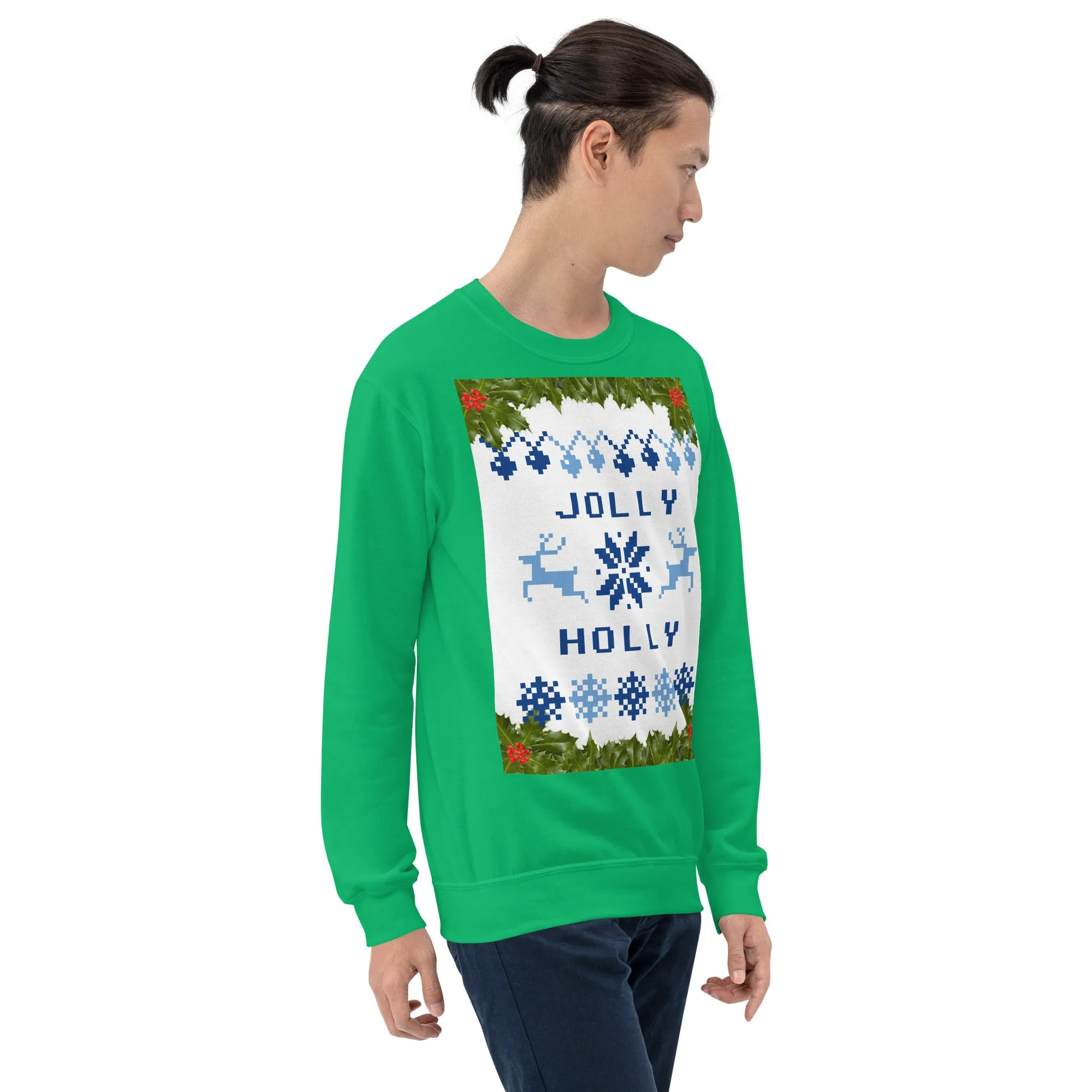 Jolly Holly Sweatshirt Christmas (Glamourange Christmas Sweatshirt Men)
