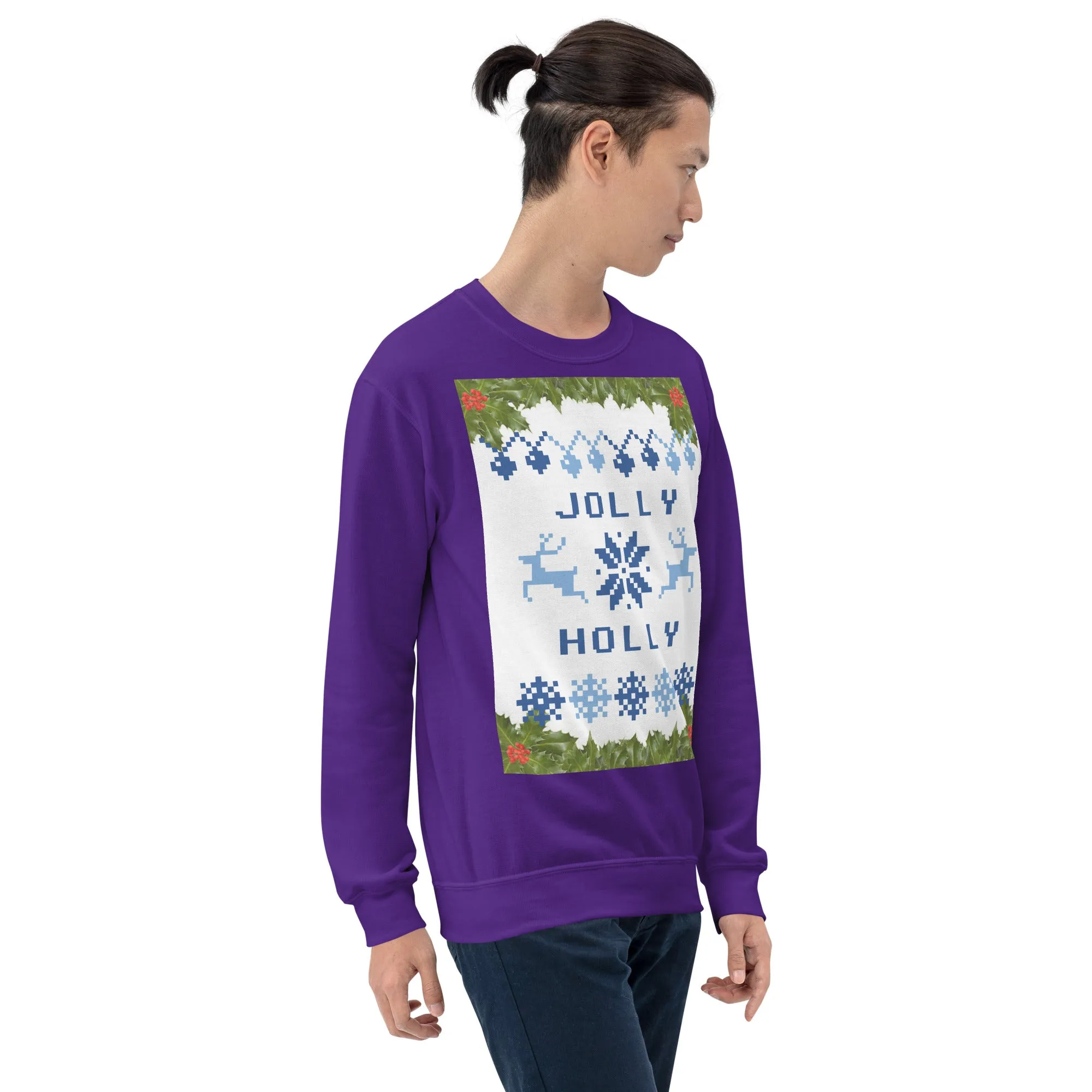Jolly Holly Sweatshirt Christmas (Glamourange Christmas Sweatshirt Men)