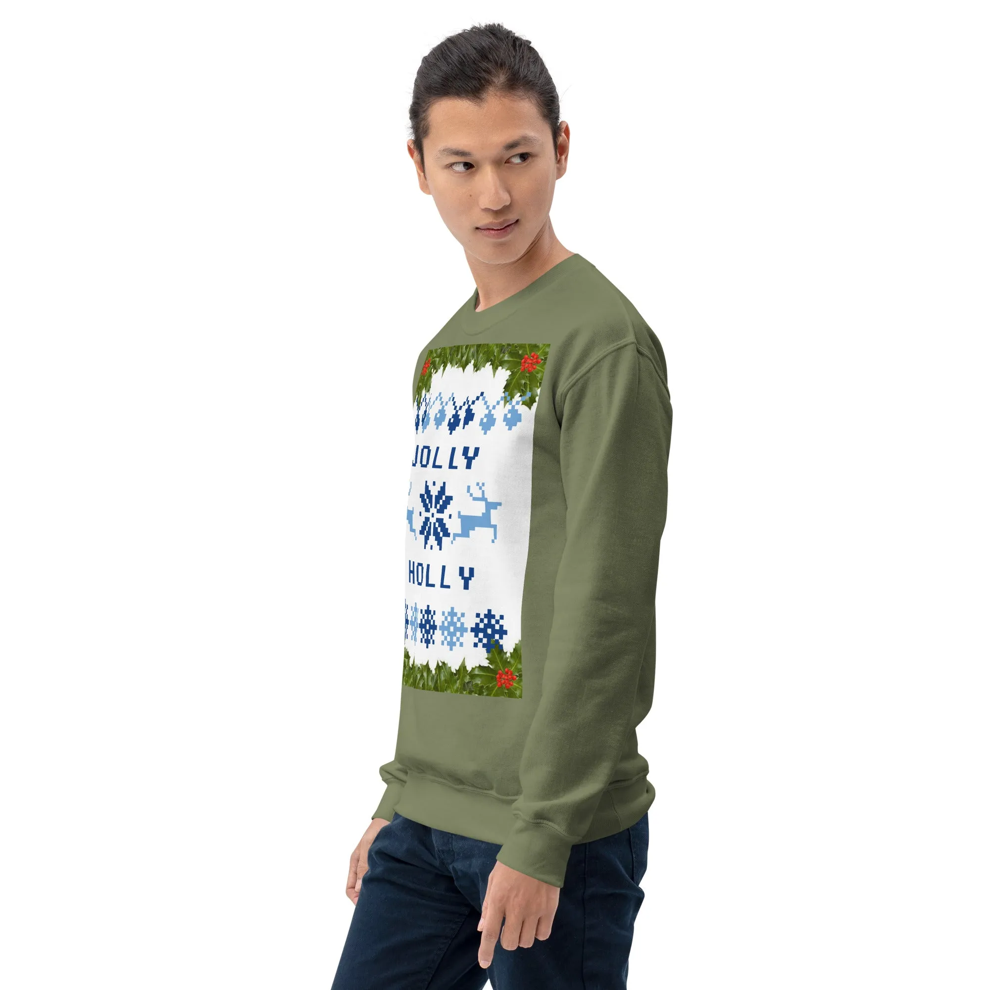 Jolly Holly Sweatshirt Christmas (Glamourange Christmas Sweatshirt Men)