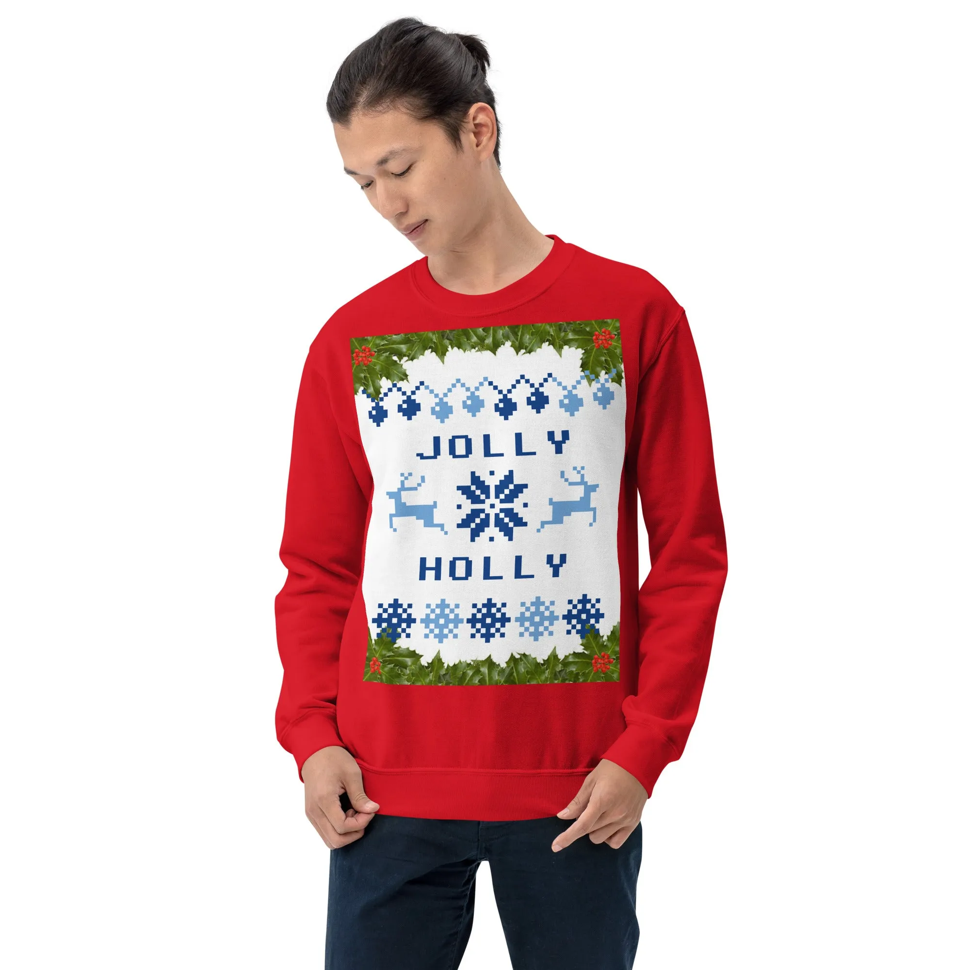 Jolly Holly Sweatshirt Christmas (Glamourange Christmas Sweatshirt Men)
