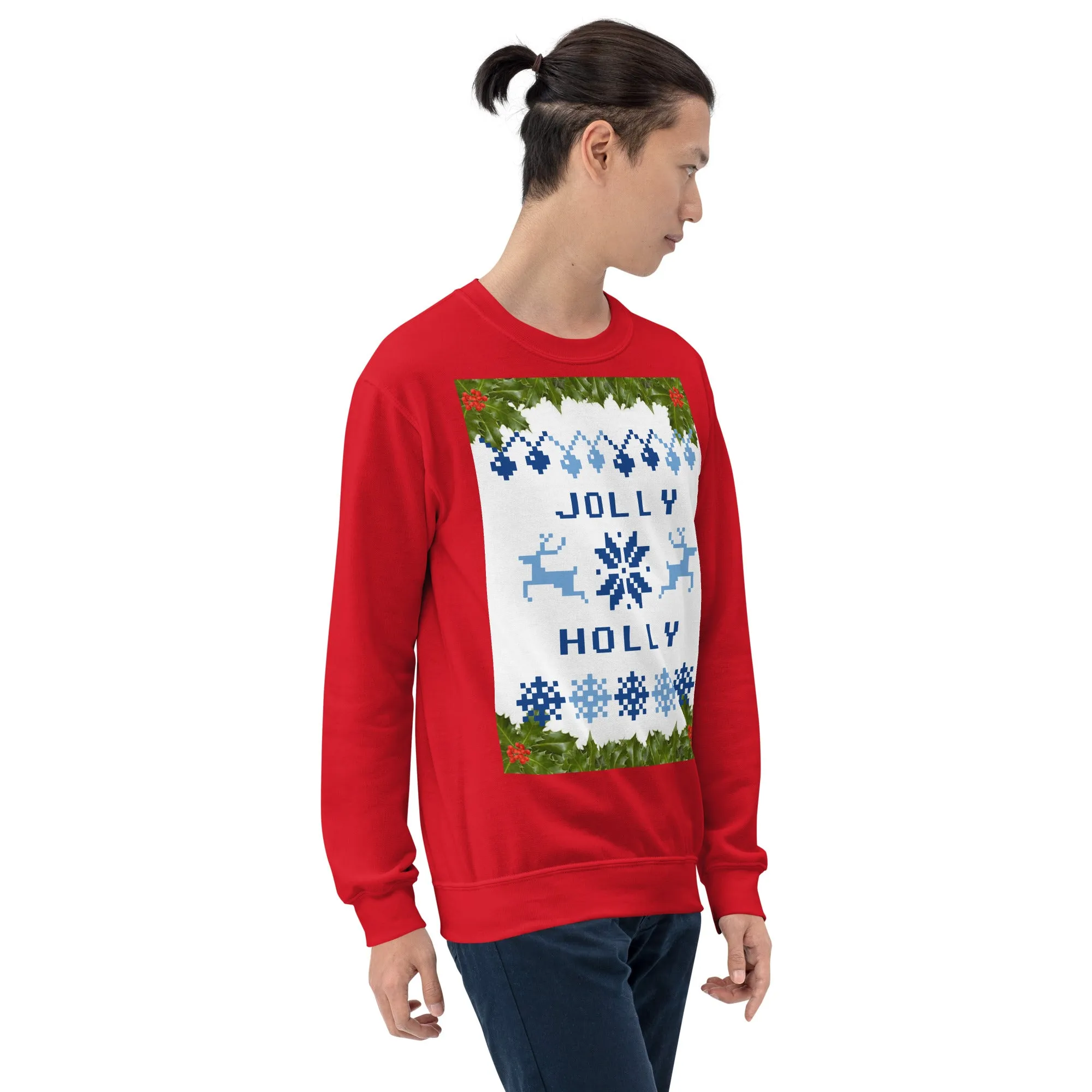 Jolly Holly Sweatshirt Christmas (Glamourange Christmas Sweatshirt Men)