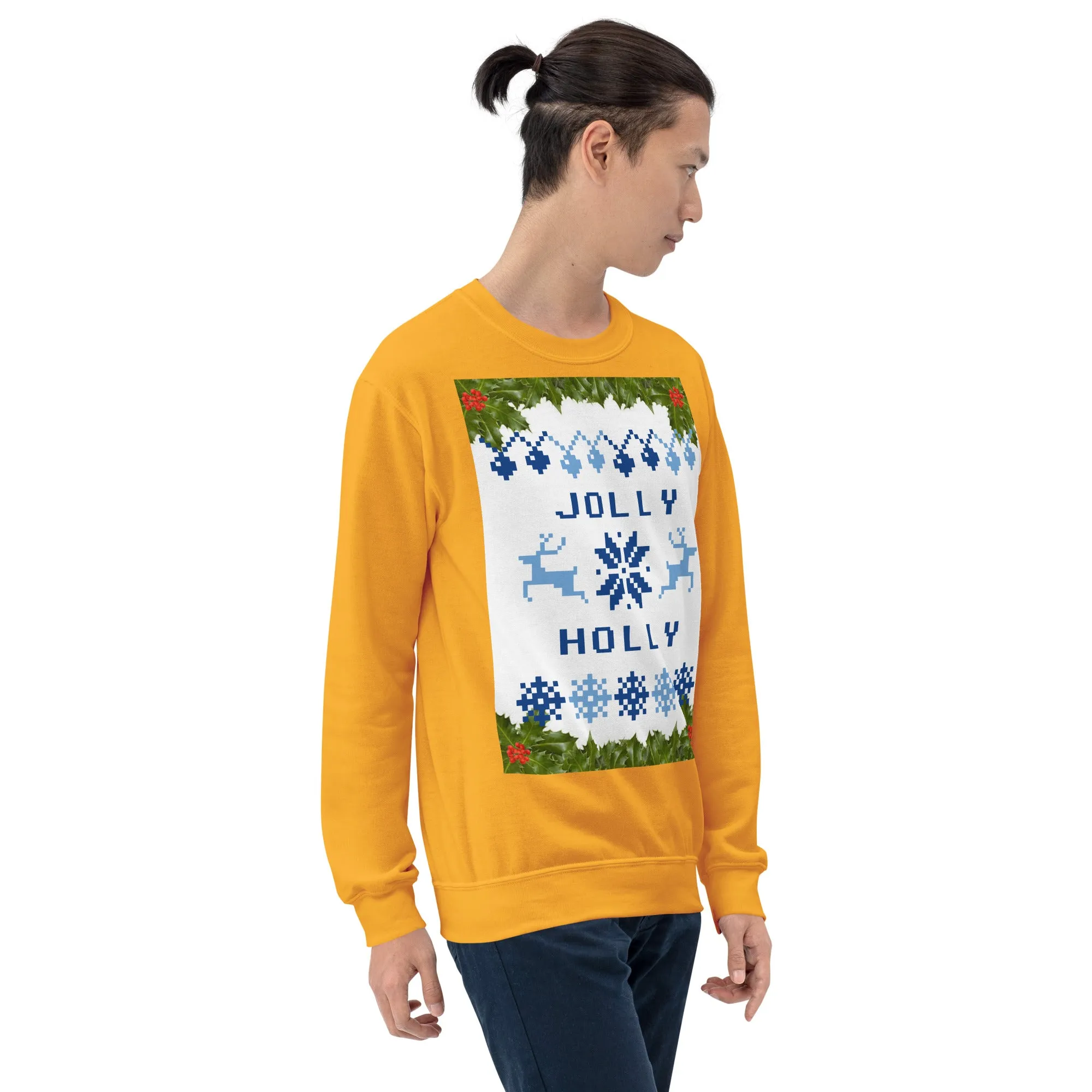 Jolly Holly Sweatshirt Christmas (Glamourange Christmas Sweatshirt Men)