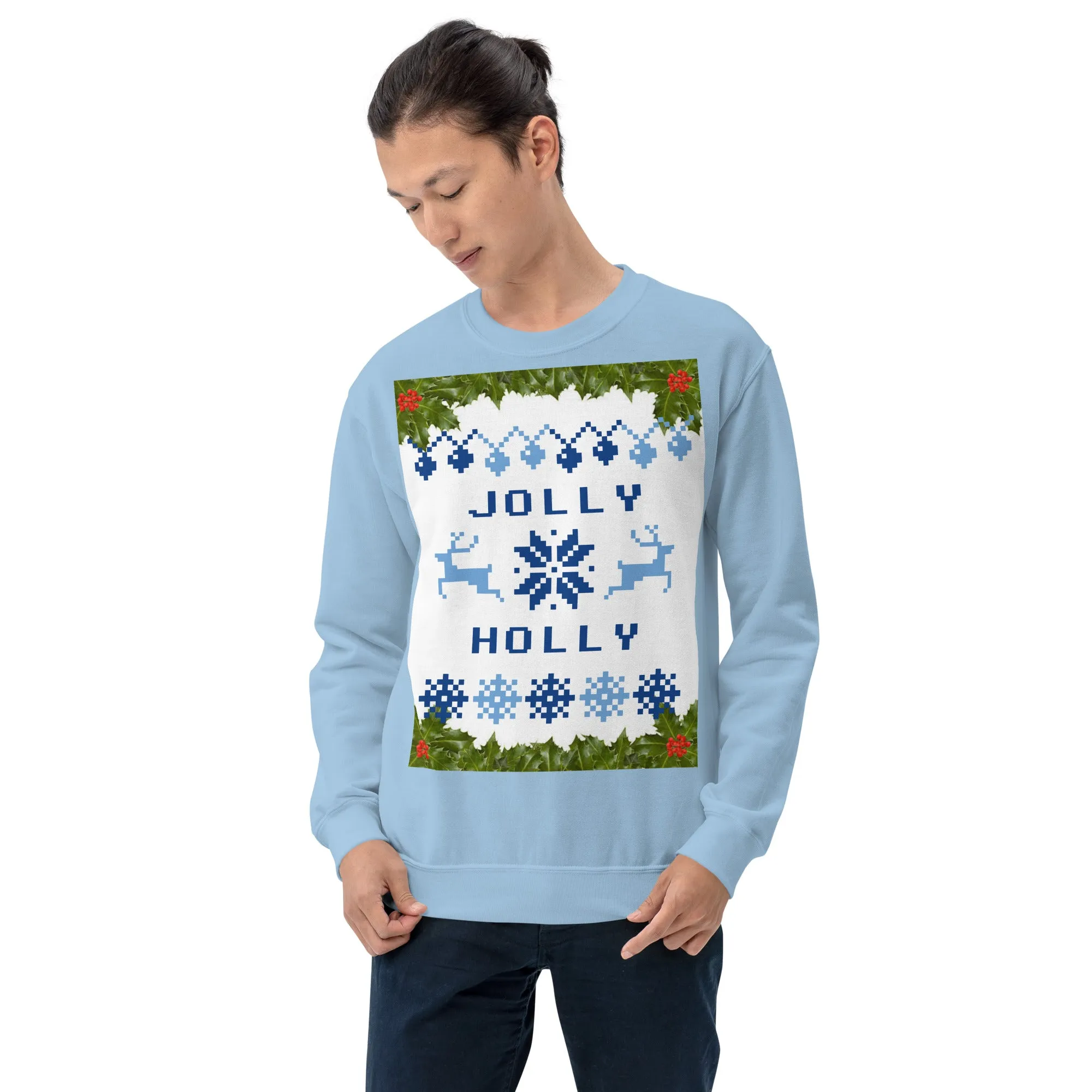 Jolly Holly Sweatshirt Christmas (Glamourange Christmas Sweatshirt Men)