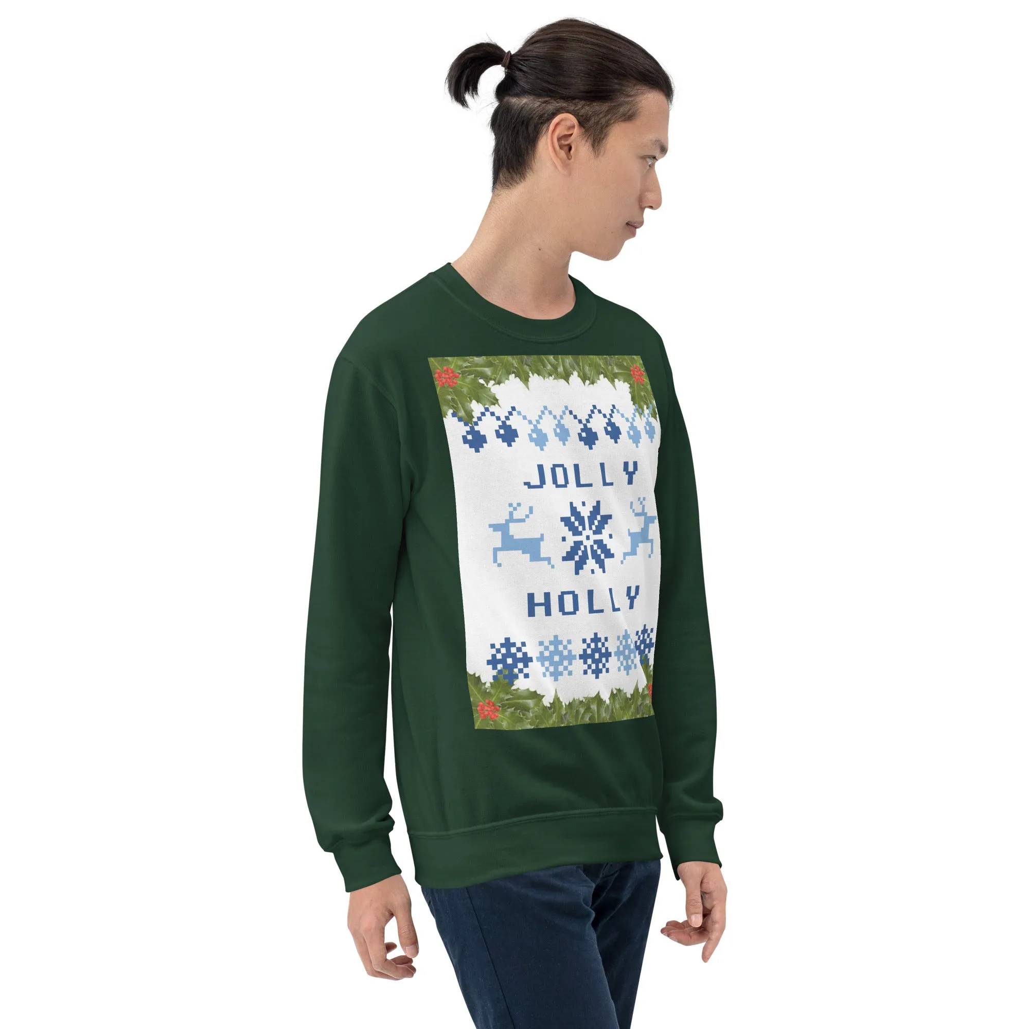 Jolly Holly Sweatshirt Christmas (Glamourange Christmas Sweatshirt Men)