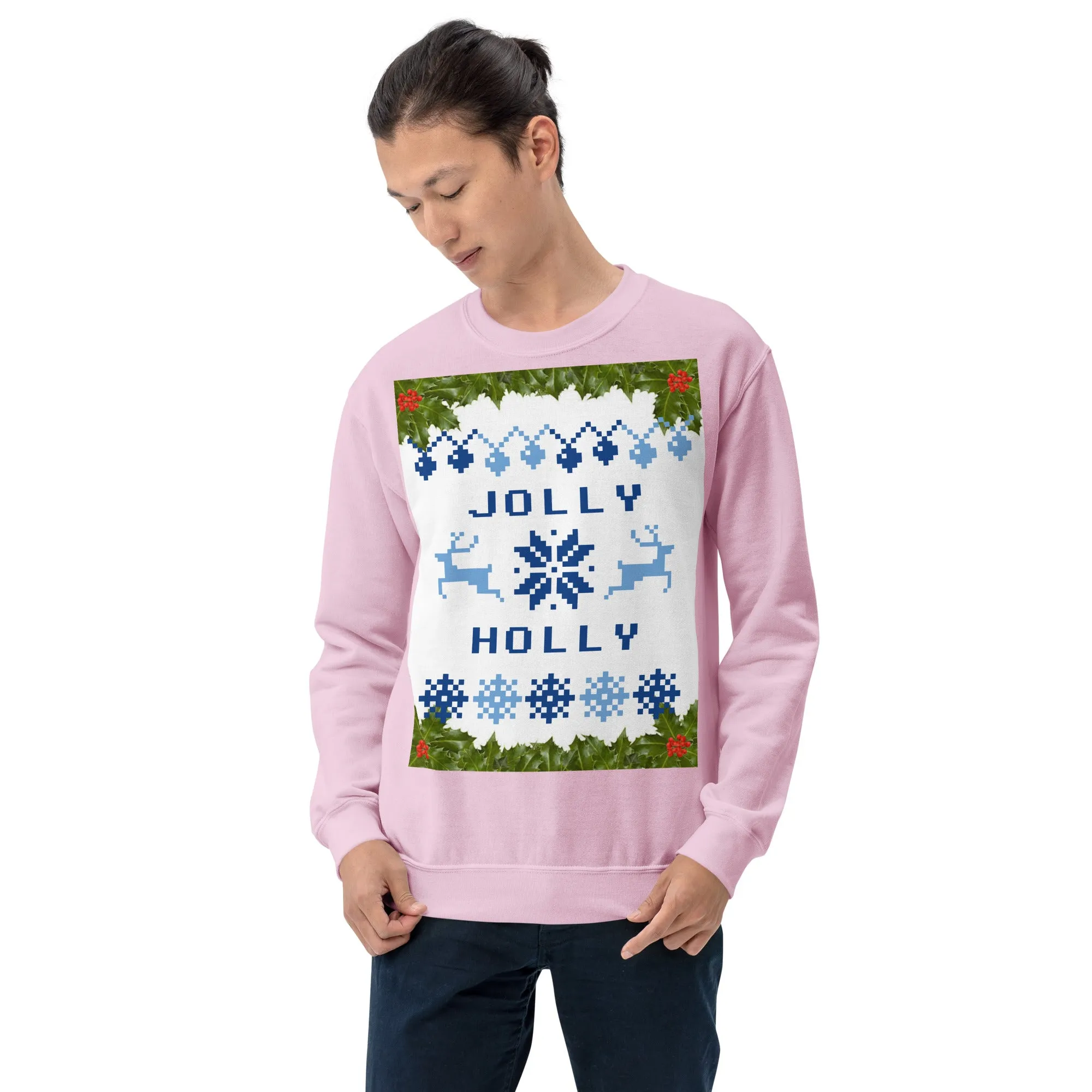 Jolly Holly Sweatshirt Christmas (Glamourange Christmas Sweatshirt Men)
